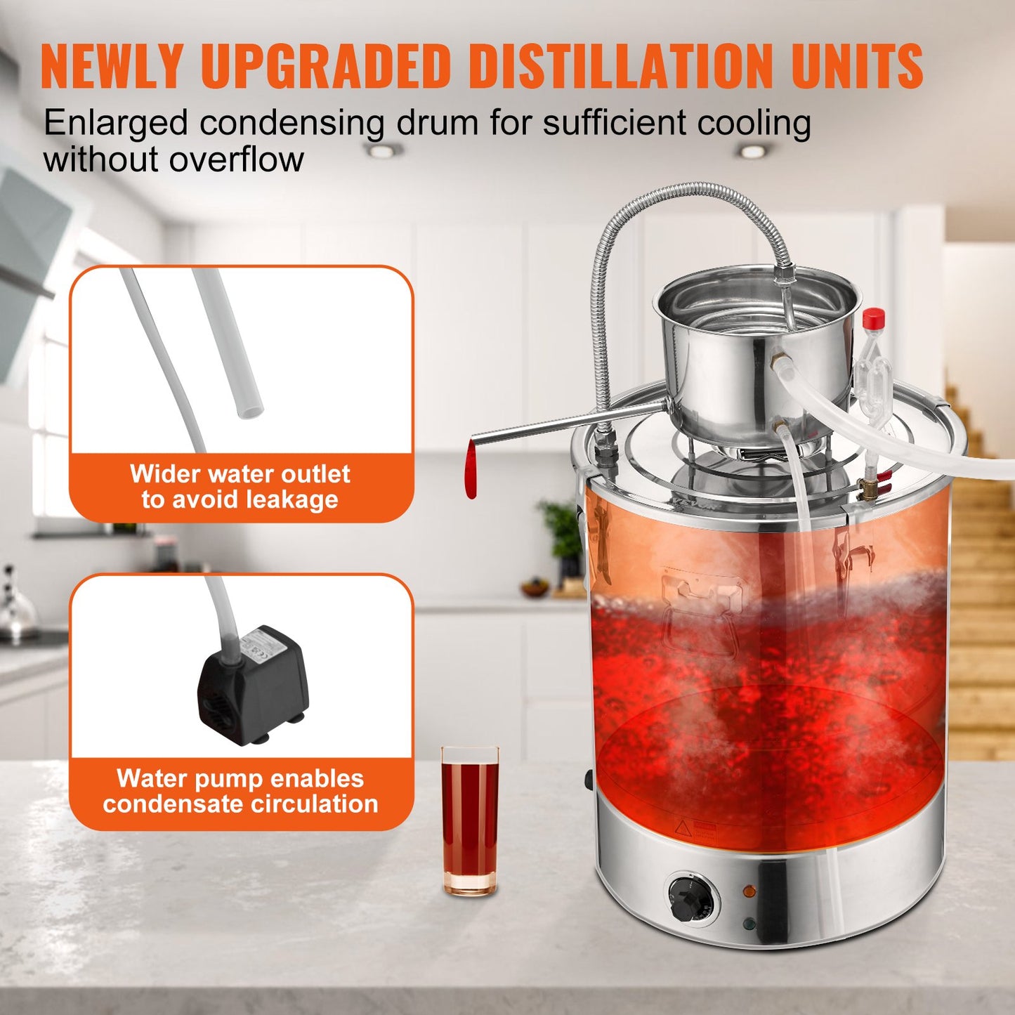 Still Water Distiller 9Gal with Thumper Keg & Water Pump