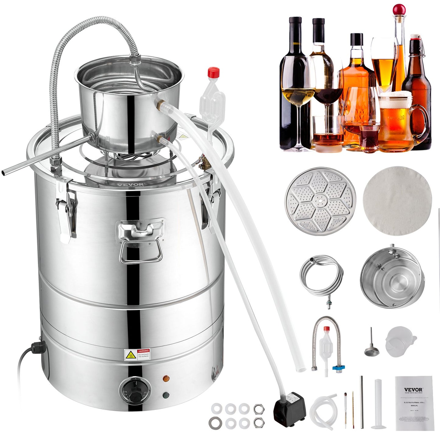 Still Water Distiller 9Gal with Thumper Keg & Water Pump