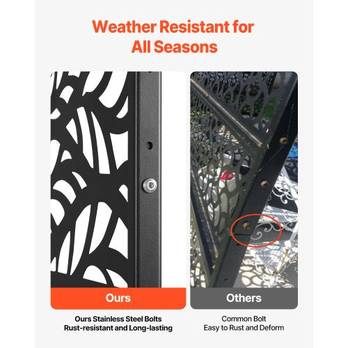 Metal Privacy Screen 47" x 72" Outdoor Privacy Screens & Panels Black
