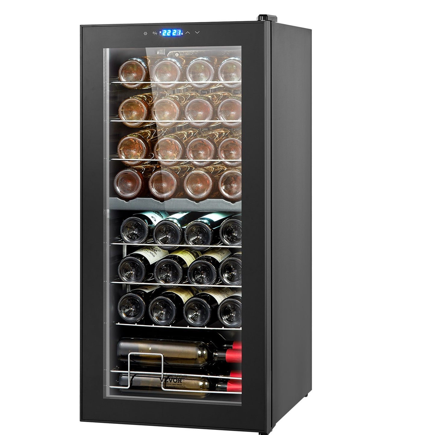 32-flasks vinkylare Dual Zone Fristående Kylskåp med LED-ljus