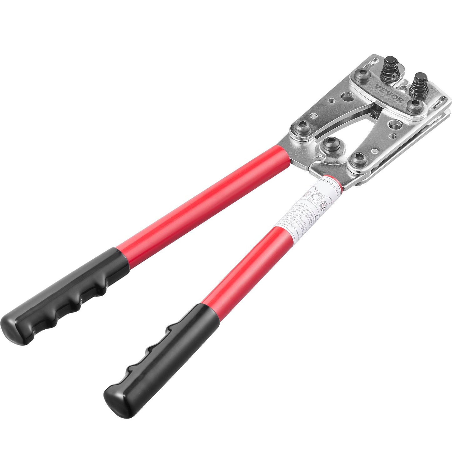 Crimpzange für Batteriekabelhaken, 10-1/0AWG Aluminiumklemmen-Batteriestecker-Crimpzange, mit 60 Aluminiumringkontaktklemmen, Crimpeinsatz in 6 Drahtgrößen, für Hochleistungs-Kabelschuhe