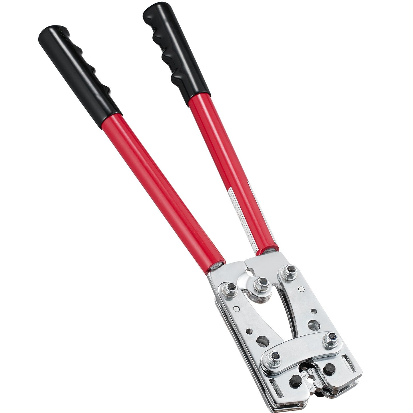 Crimpzange für Batteriekabelhaken, 10-1/0AWG Aluminiumklemmen-Batteriestecker-Crimpzange, mit 60 Aluminiumringkontaktklemmen, Crimpeinsatz in 6 Drahtgrößen, für Hochleistungs-Kabelschuhe