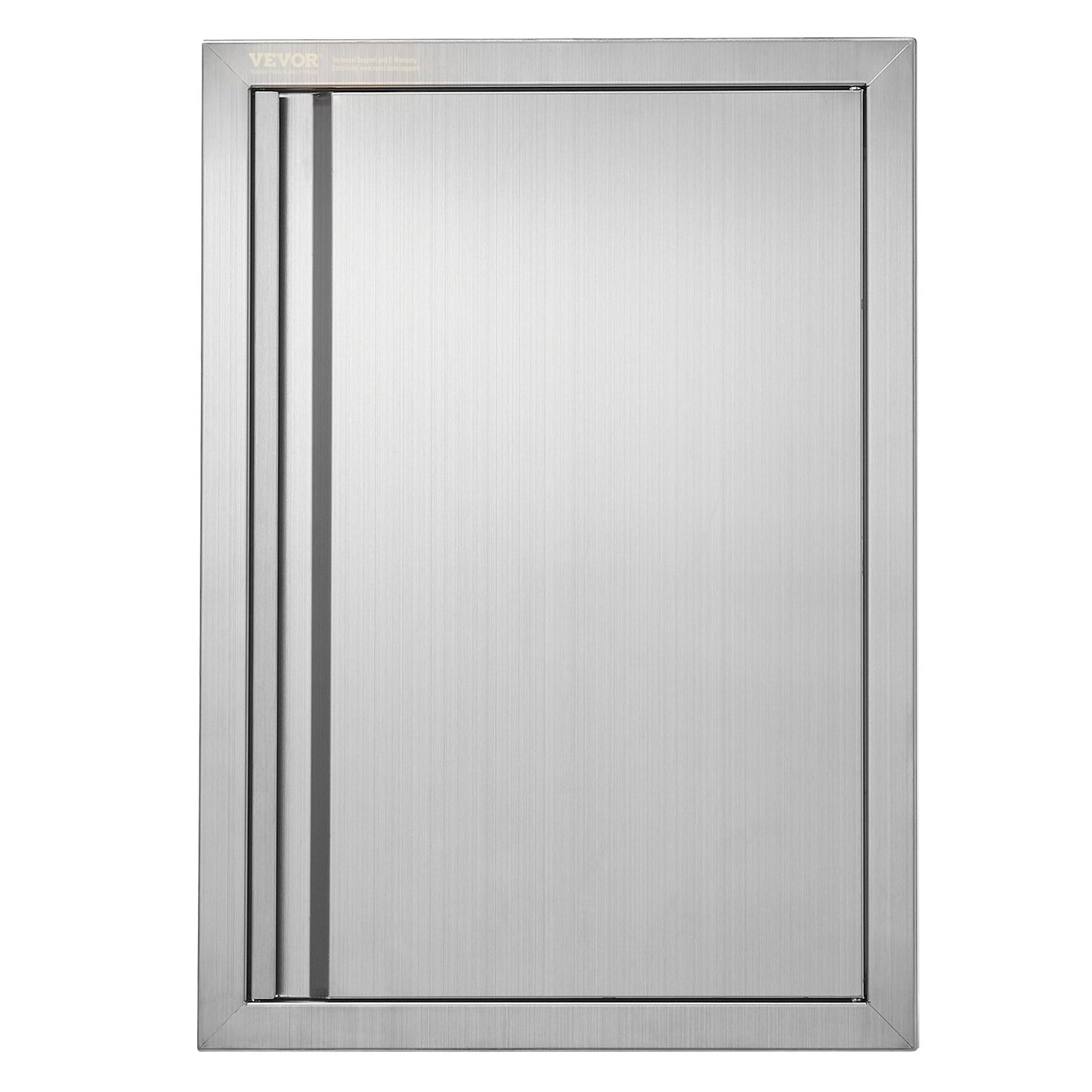 BBQ-åtkomstdörr, 432x610 mm enkel utomhusköksdörr, infälld dörr i rostfritt stål, vertikal väggdörr med infällt handtag, för BBQ Island, grillstation, ytterskåp