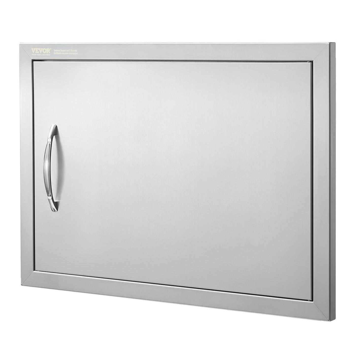 BBQ-åtkomstdörr, 610x432 mm enkel utomhusköksdörr, infälld dörr i rostfritt stål, vertikal väggdörr med handtag, för BBQ Island, grillstation, ytterskåp
