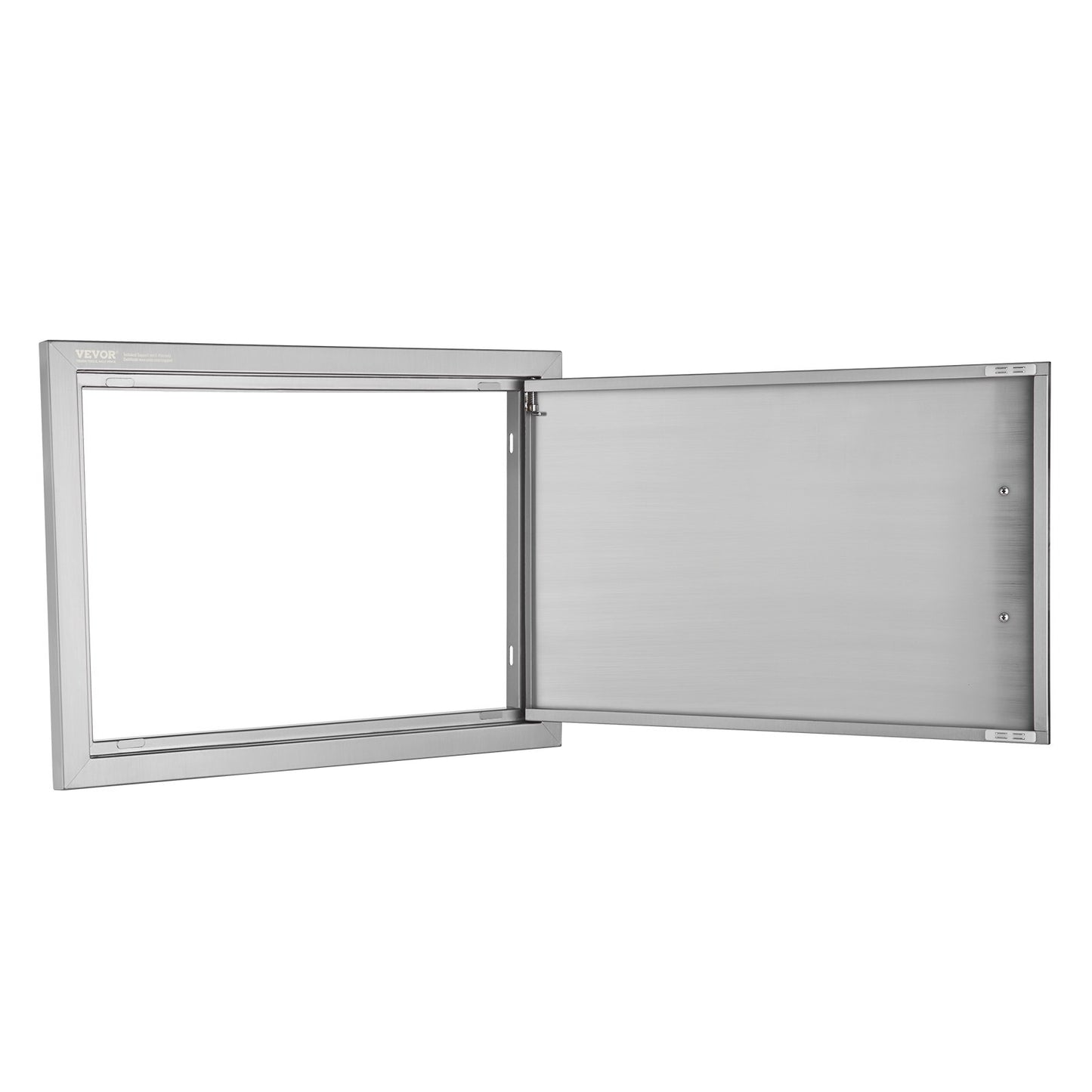 BBQ-åtkomstdörr, 610x432 mm enkel utomhusköksdörr, infälld dörr i rostfritt stål, vertikal väggdörr med handtag, för BBQ Island, grillstation, ytterskåp