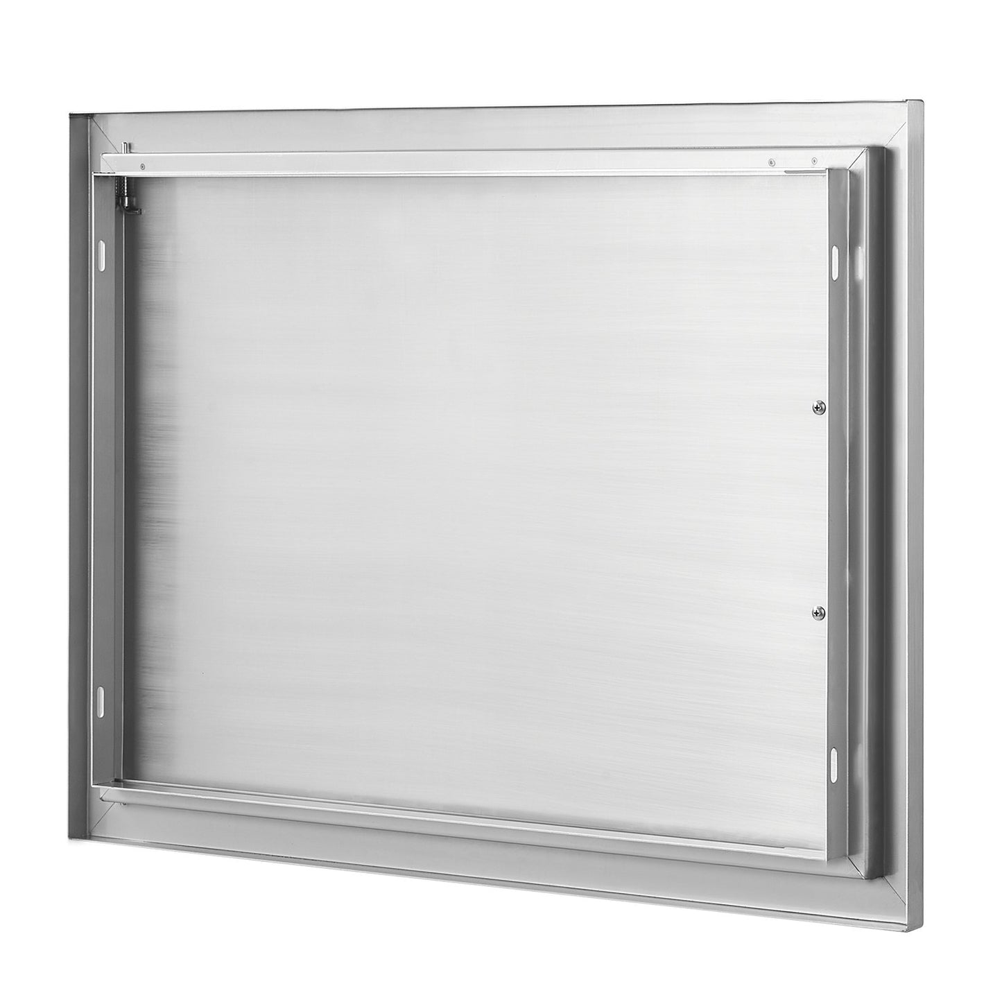 BBQ access door, 685x508mm single outdoor kitchen door, stainless steel recessed door, vertical wall door with handle, for BBQ Island, grill station, outdoor cabinet