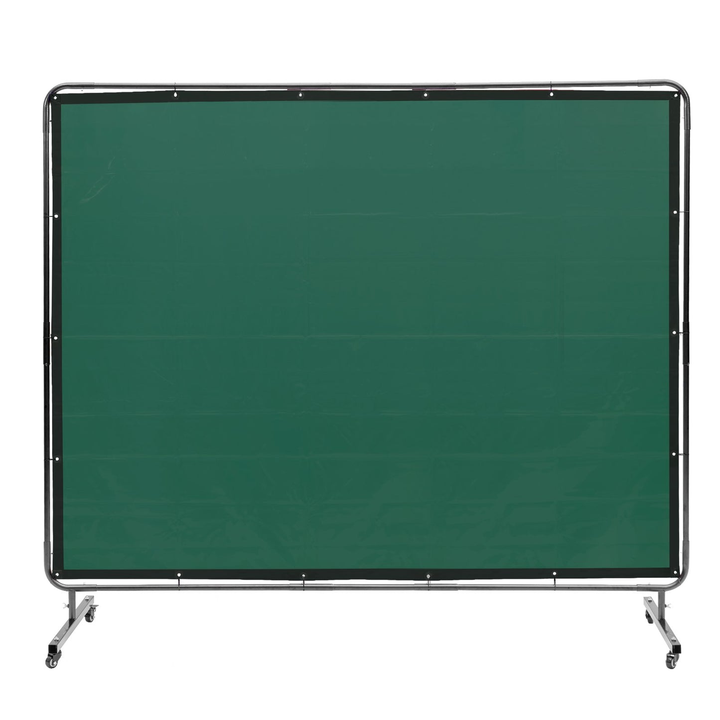 Svetsskärm med ram, 6' x 8' svetsgardinskärm, flamsäker vinylsvetsskyddsskärm på 4 svängbara hjul (2 låsbara), rörlig & professionell för verkstad/industri, grön