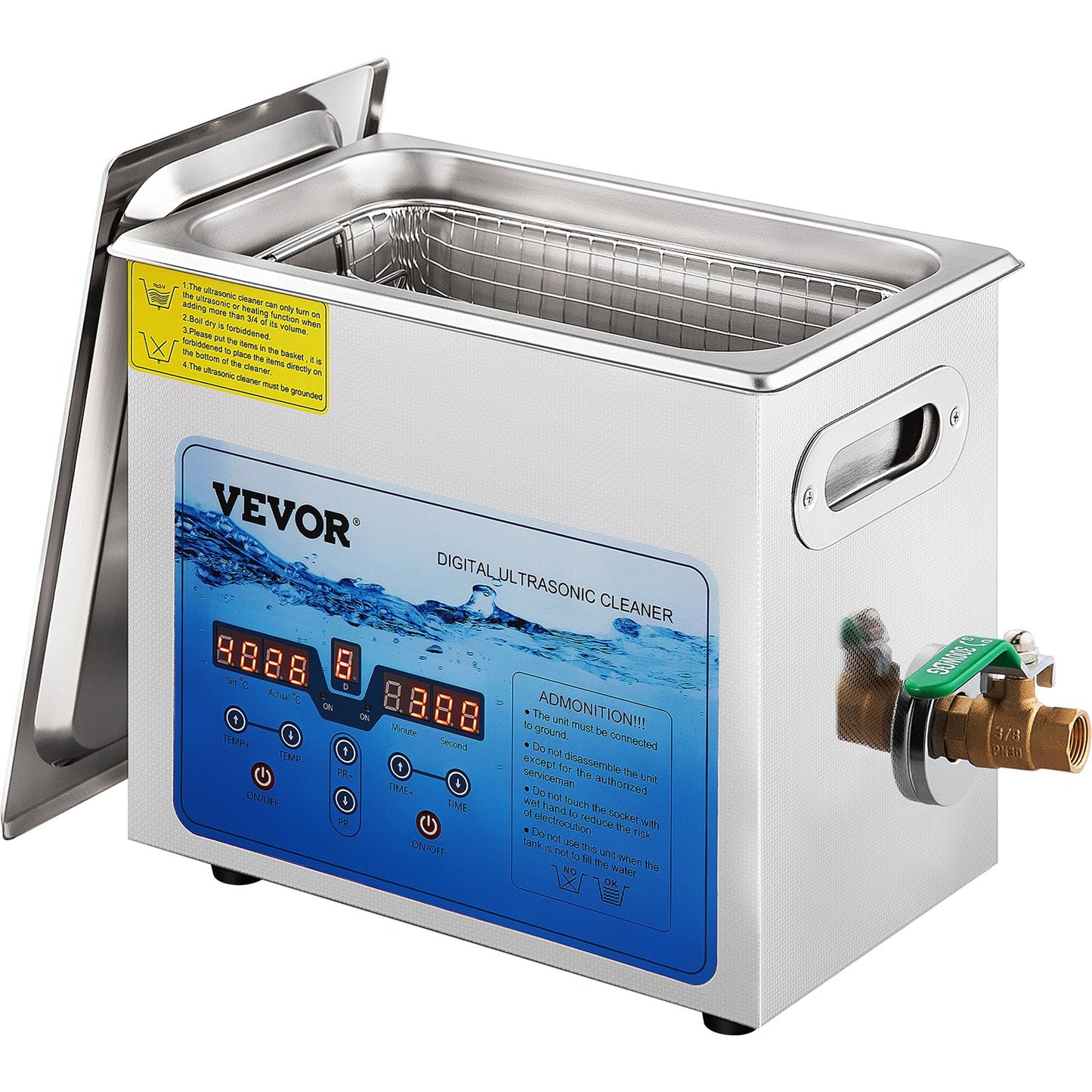 Ultrasonic Cleaner, 36KHz~40KHz Adjustable Frequency, 6L 220V, Ultrasonic Cleaning Machine with Digital Timer and Heater, Lab Sonic Cleaner for Jewelry Watch Glasses Coins, FCC/CE/RoHS Listed