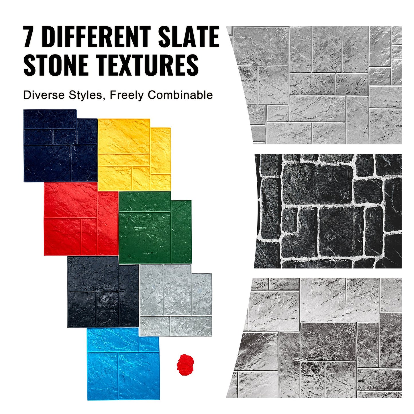 Betongstämplar Mat 24 i 7 st Texturing Skin Polyuretan Texture Formar