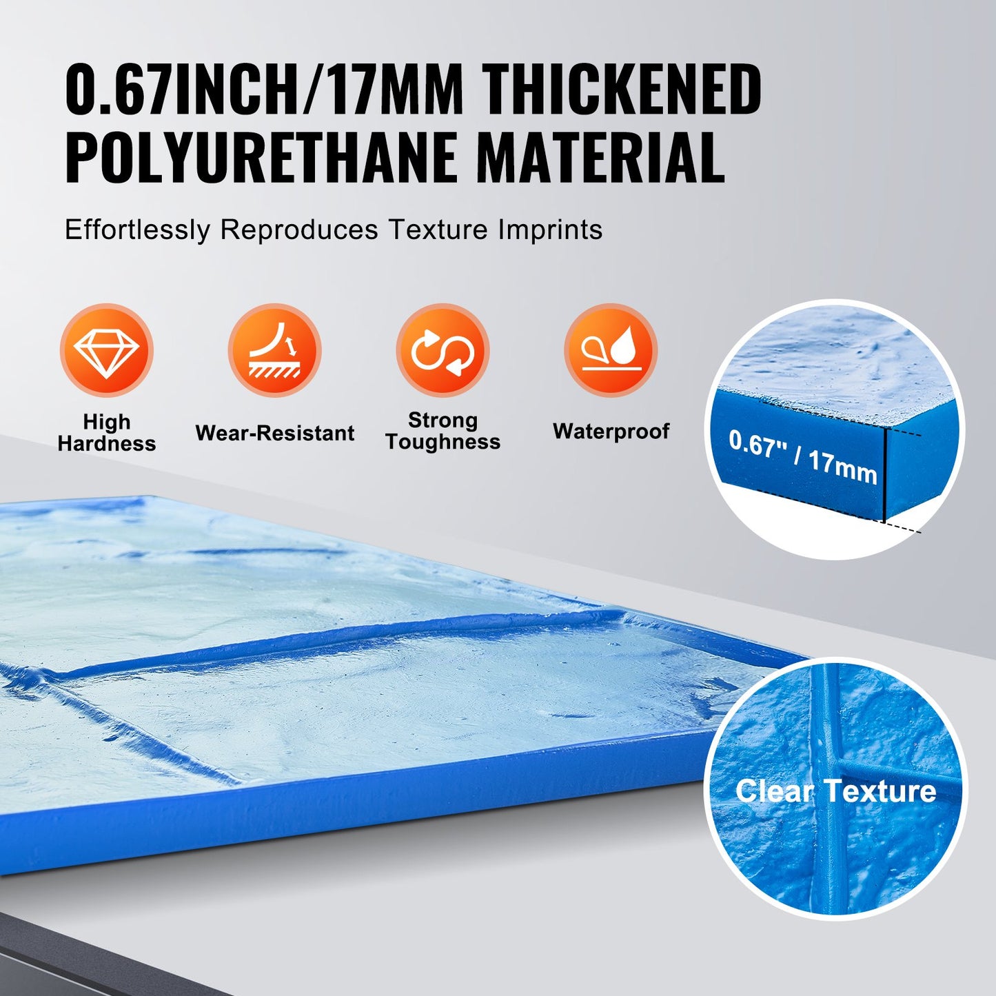 Betongstämplar Mat 24 i 7 st Texturing Skin Polyuretan Texture Formar