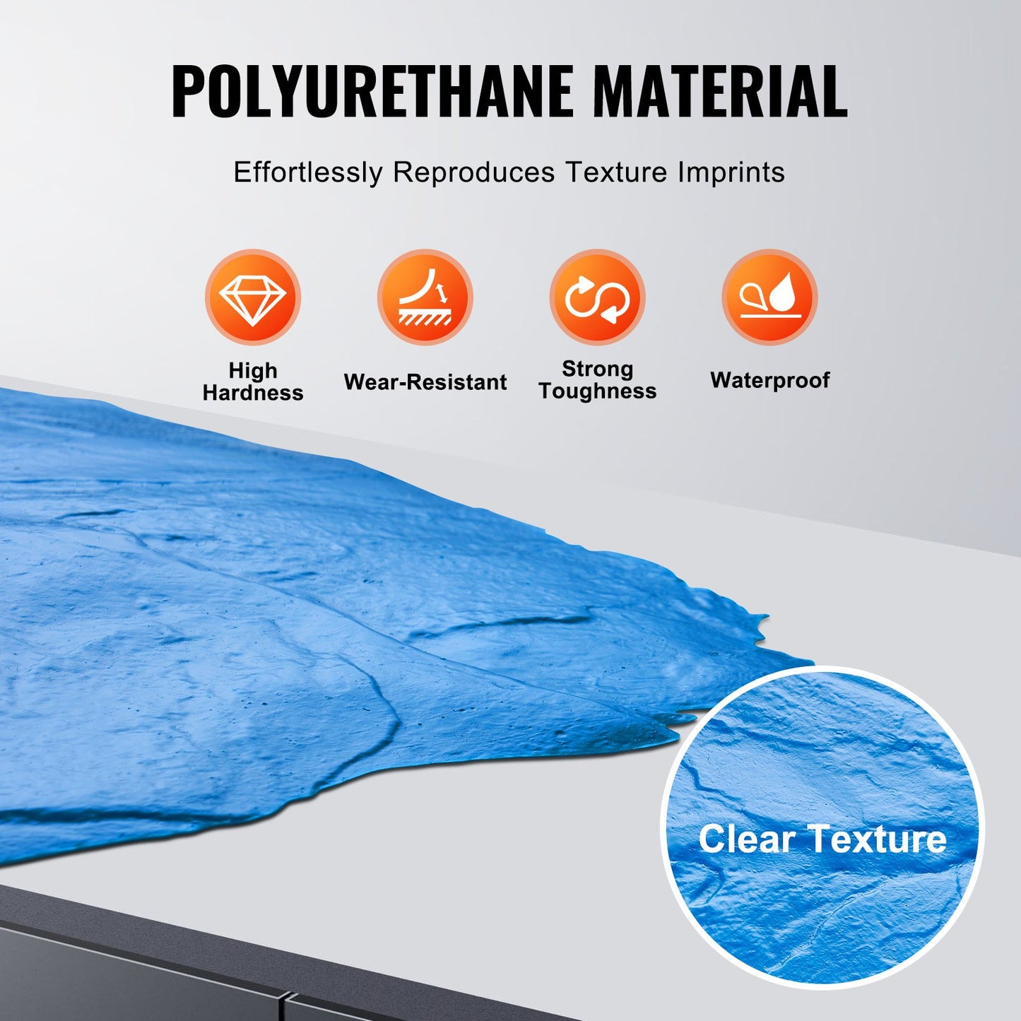 Betongstämplar Mat 36 tum & 18 i 4 st Texturing Skin Polyuretan Formar