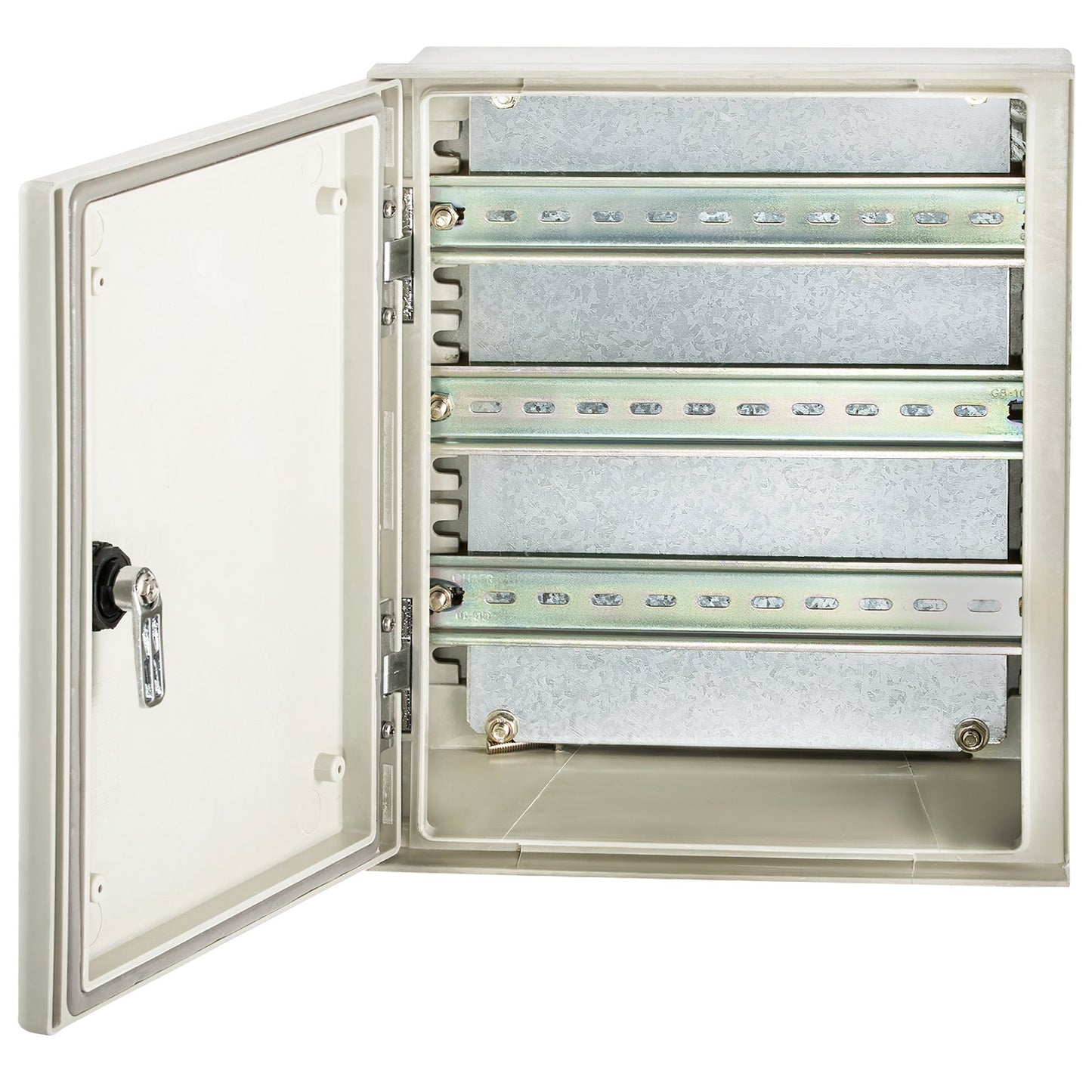 NEMA glasfiberkapsling, 12 x 10 x 6 i NEMA 4X eldosa i glasfiber, IP66 vattentät och dammtät, elektrisk kopplingsdosa utomhus/inomhus, med monteringsplatta (30 x 25 x 14 cm)