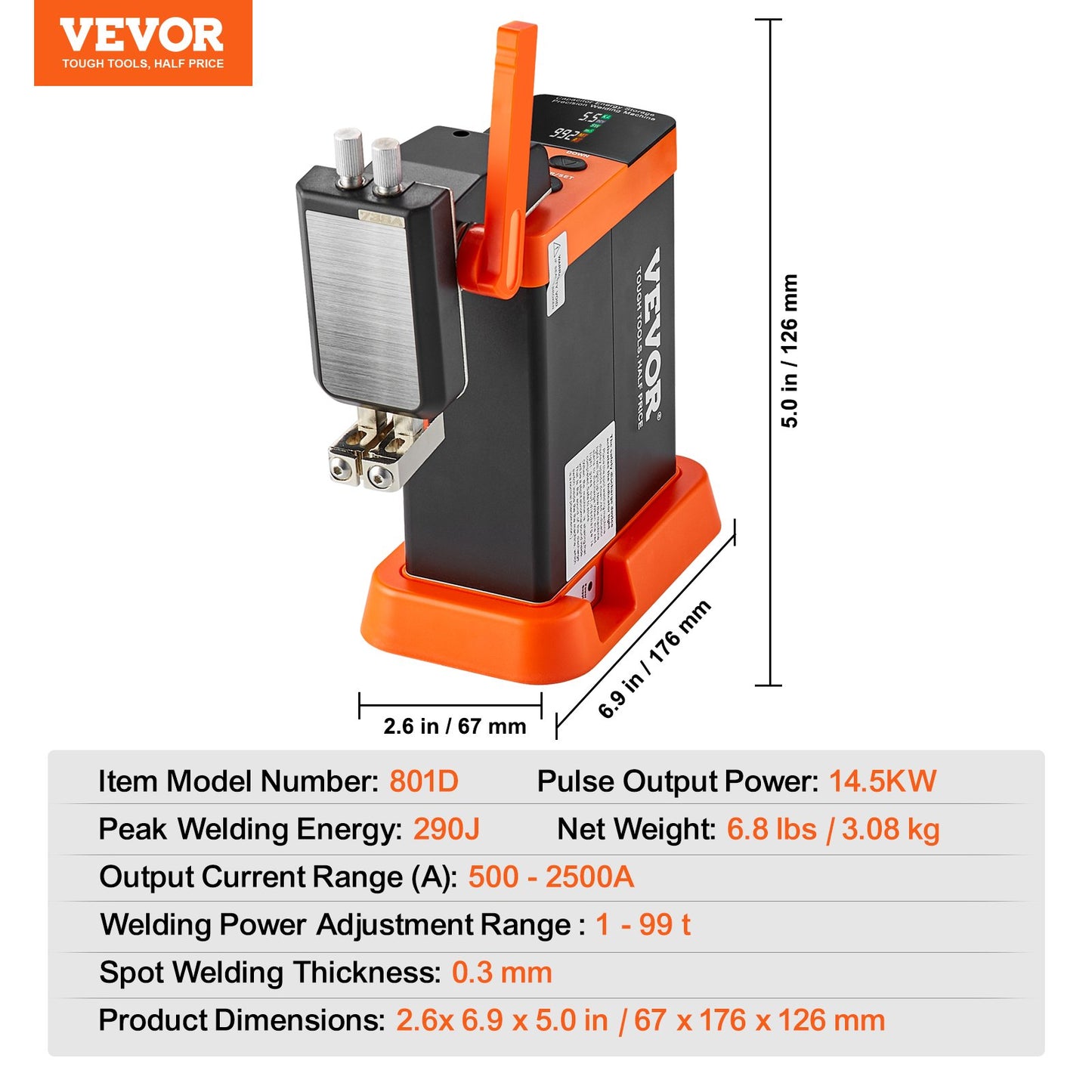 801D Battery spot welder 14.5KW capacitor Energy storage Pulse spot welder