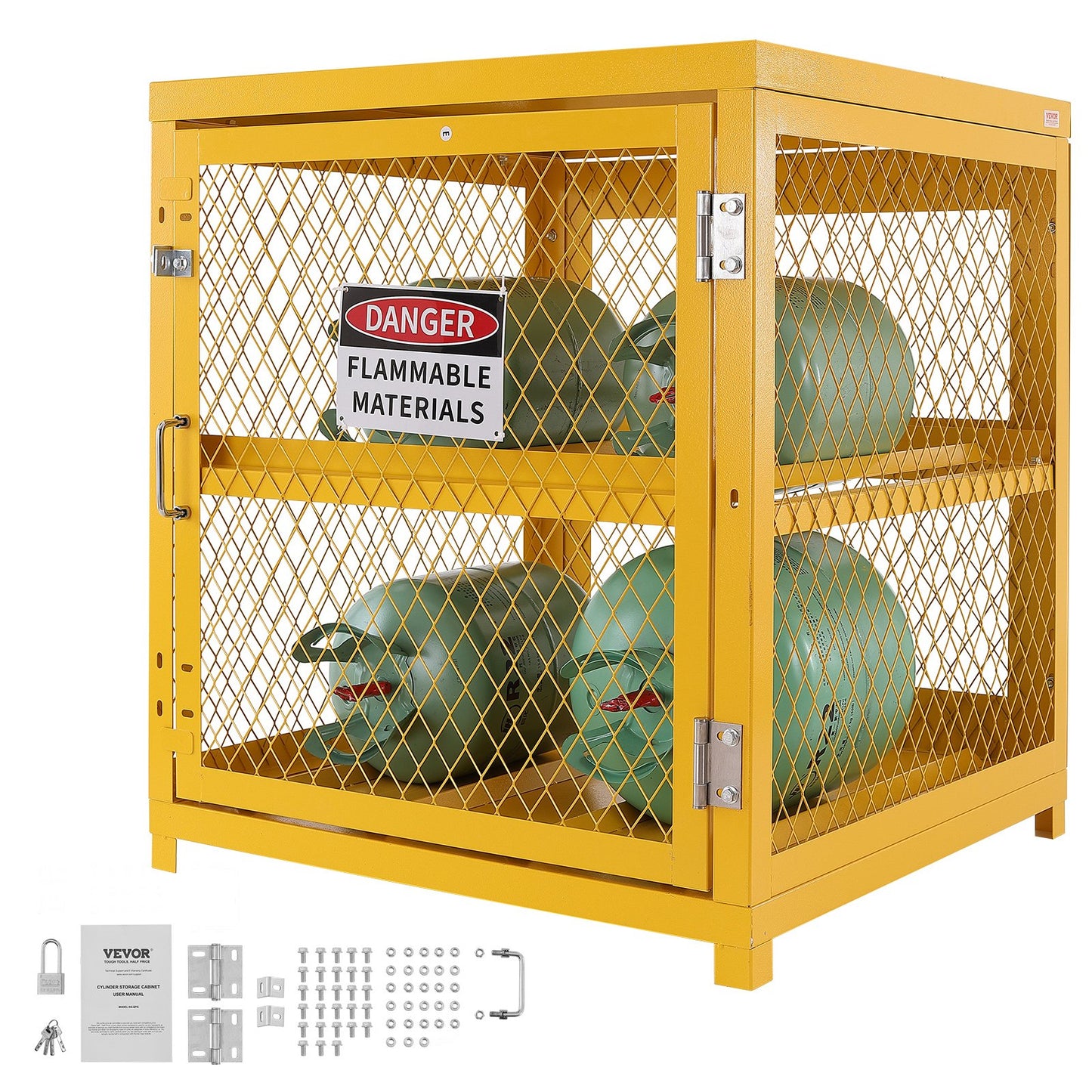 Horisontell Cylinder Förvaringsskåp 4x33lb Kapacitet Propan Förvaringsbur