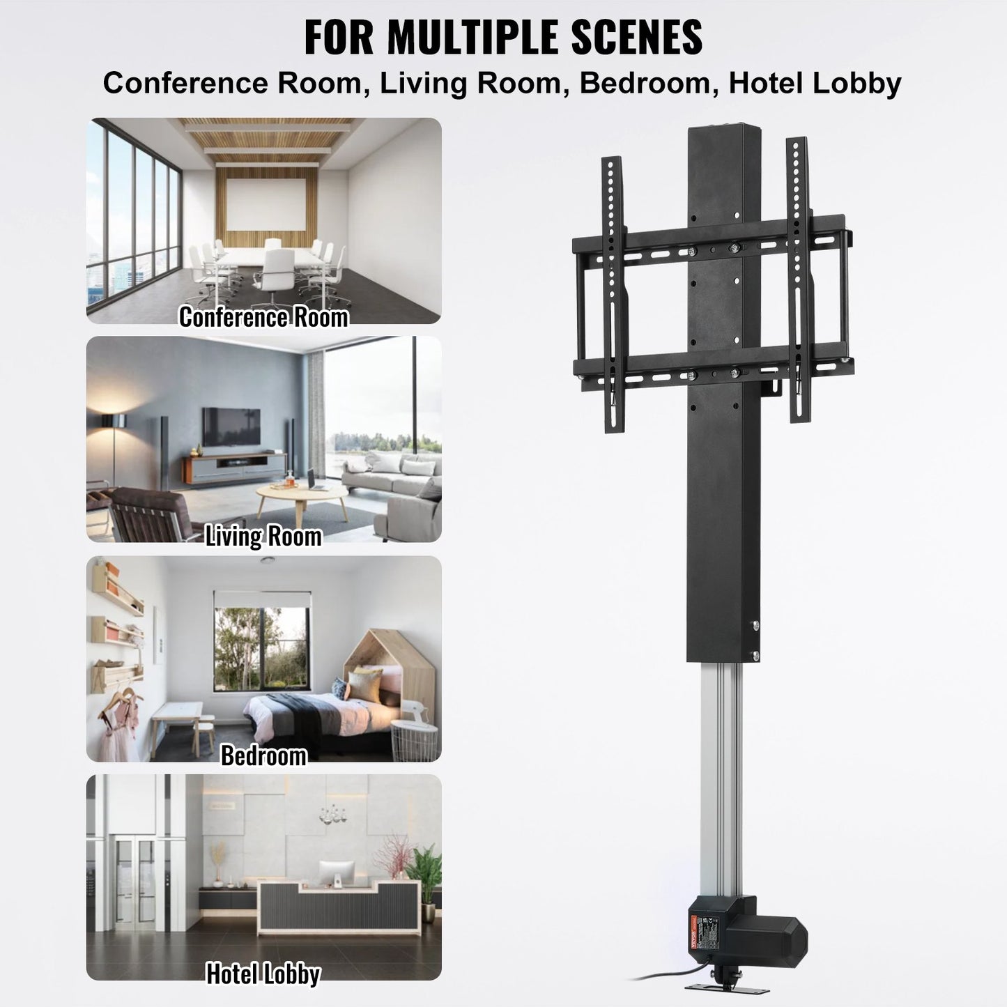 Motorized TV Lift Stroke 28 inches Motorized TV Mount Fits 26-57 inch TV Lift with Remote Control Height Adjustable 28 inches Load Capacity 132 Lbs