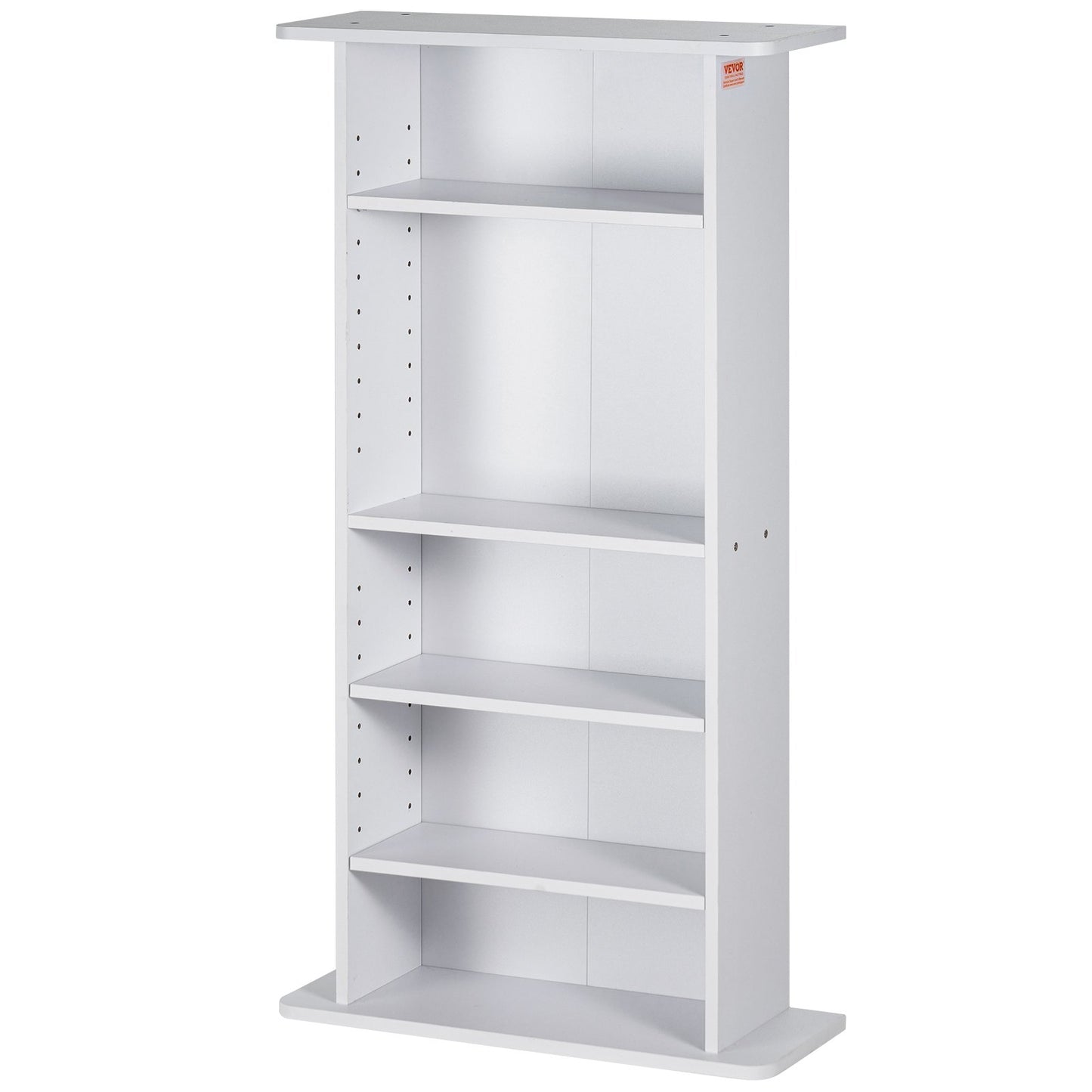 Media Storage Cabinet 5 lager Justerbara DVD-hyllor Rymmer 240 CD-skivor Vita