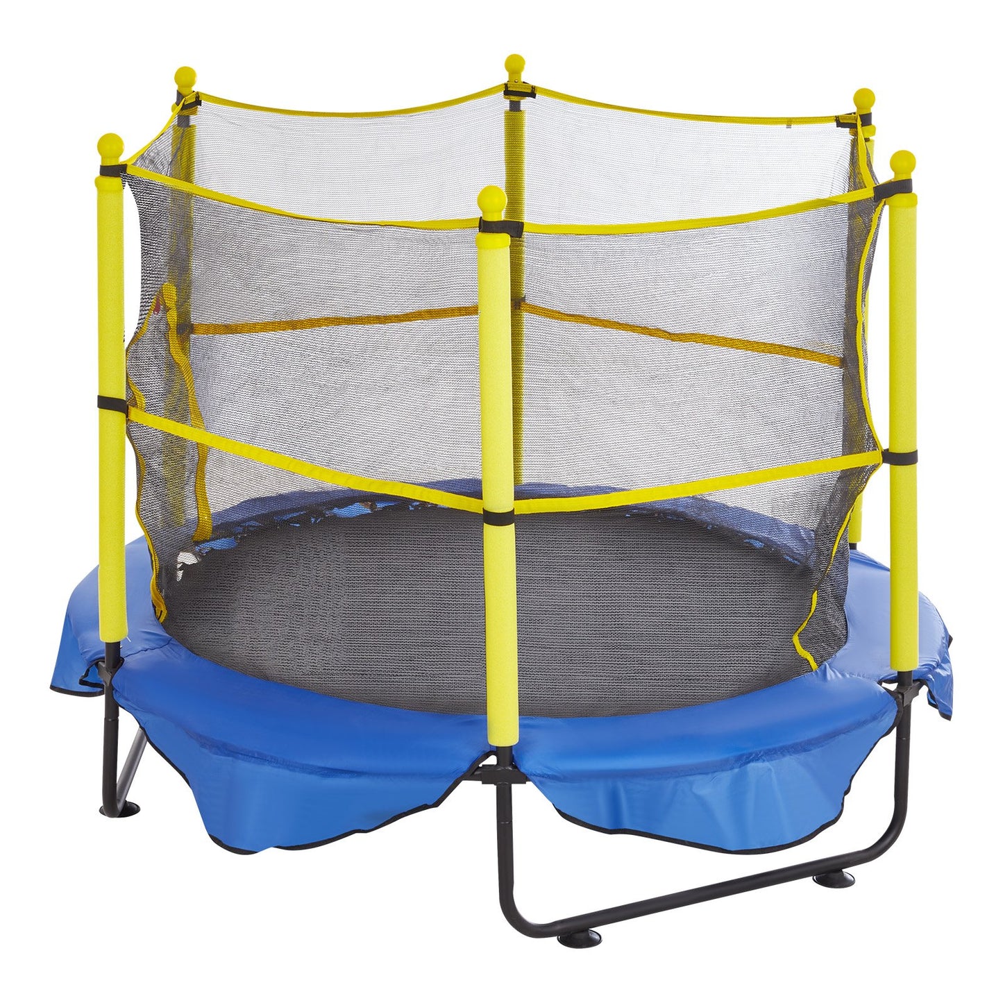5FT studsmatta för barn, 60-tums utomhusstudsmatta med skyddsnät, basketbåge och havsbollar, födelsedagspresenter för småbarns studsmatta för 3+ år barn