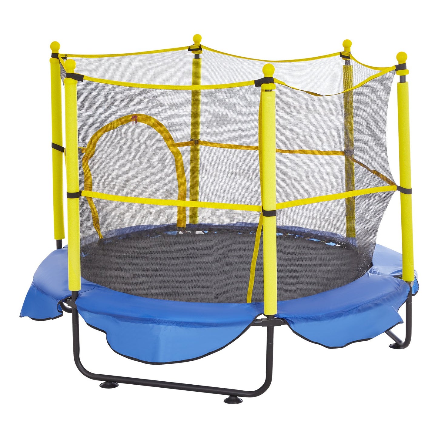 5FT studsmatta för barn, 60-tums utomhusstudsmatta med skyddsnät, basketbåge och havsbollar, födelsedagspresenter för småbarns studsmatta för 3+ år barn