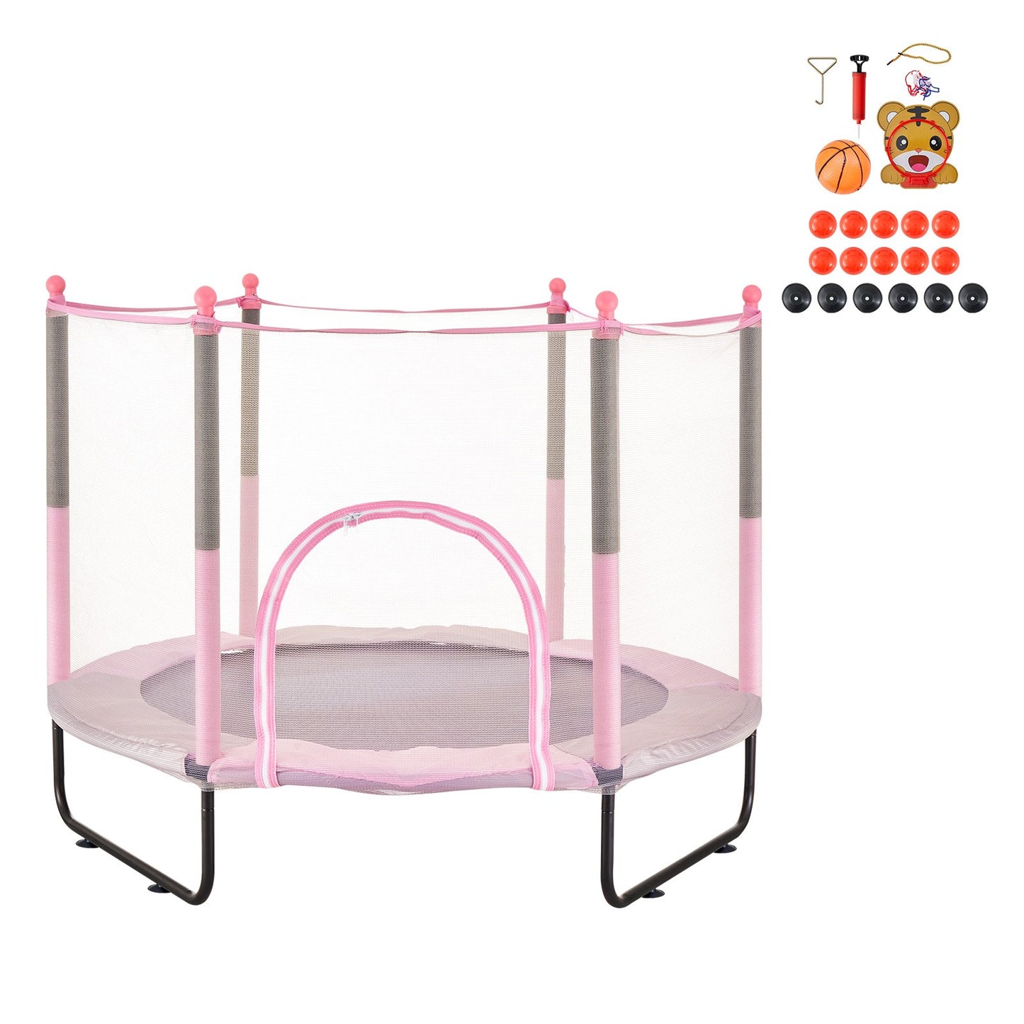 60" Trampoline for Kids Mini Toddler Trampoline with Net Indoor Outdoor