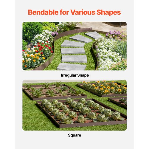 Stålkantlist 5-pack 91 x 13 cm Rostbeständig för trädgården Brun