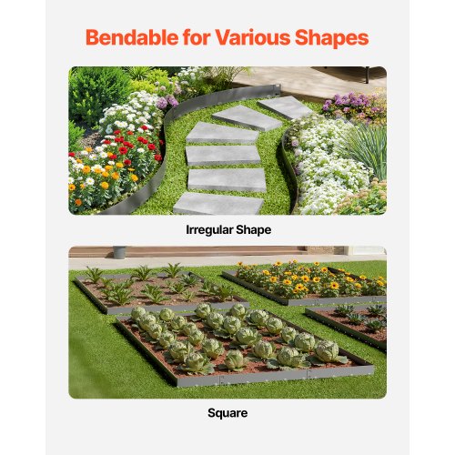 Steel Landscape Edging 5 Pack 39 x 4in Rust Resistant for Yard Dark Gray | EU