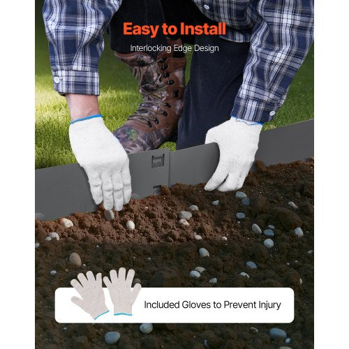Steel Landscape Edging 5 Pack 39 x 4in Rust Resistant for Yard Dark Gray | EU