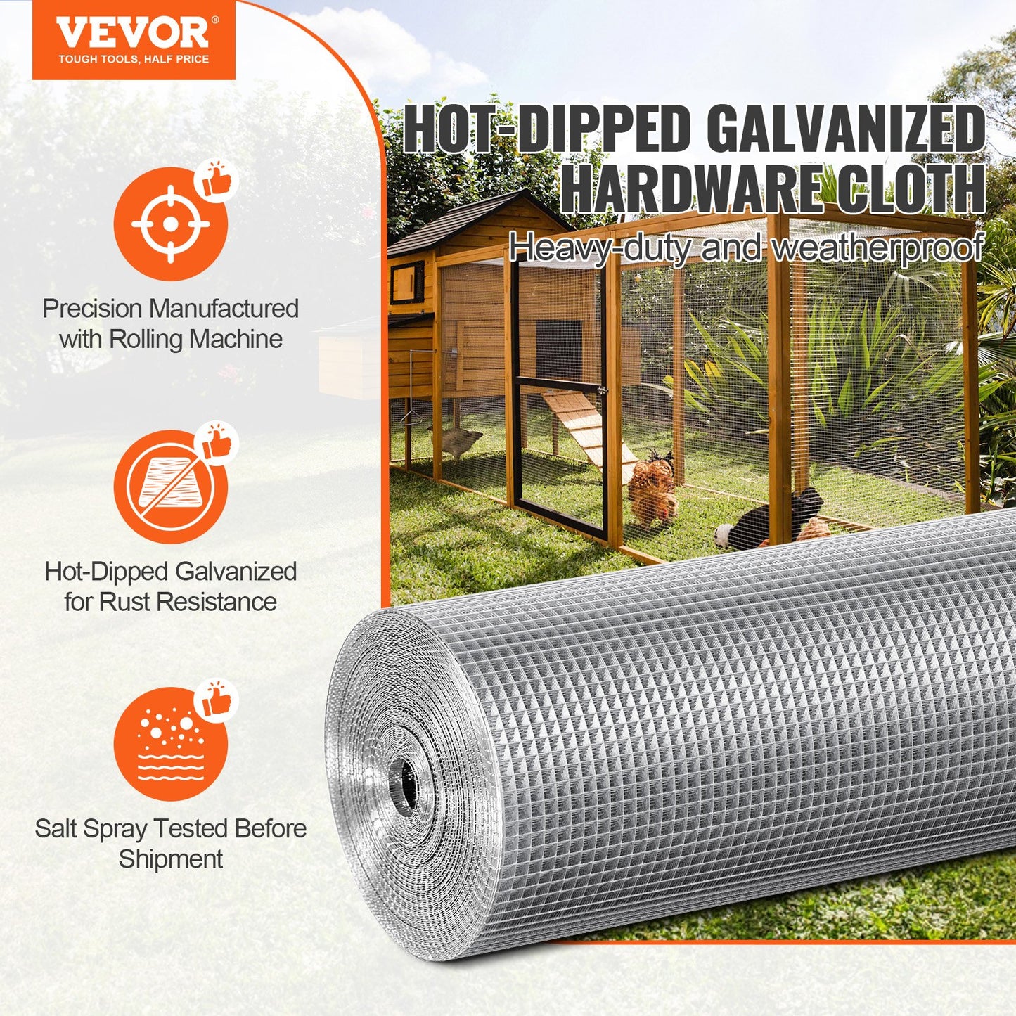 Hardware Fabric 1/4" 48 Inch x 100 Feet 23 Ga Wire Mesh Chicken Wire Fence