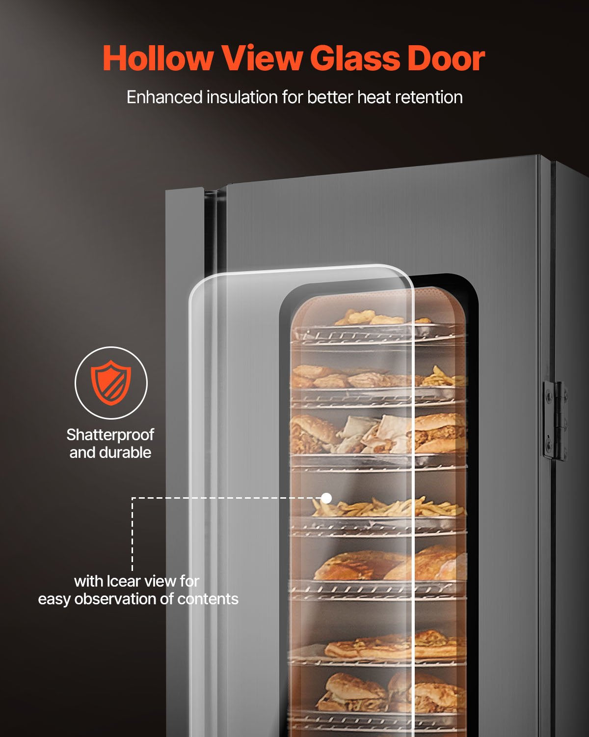 Hot Box Food Warmer 16-Tier Concession Warmer Cabinet with Water Tray