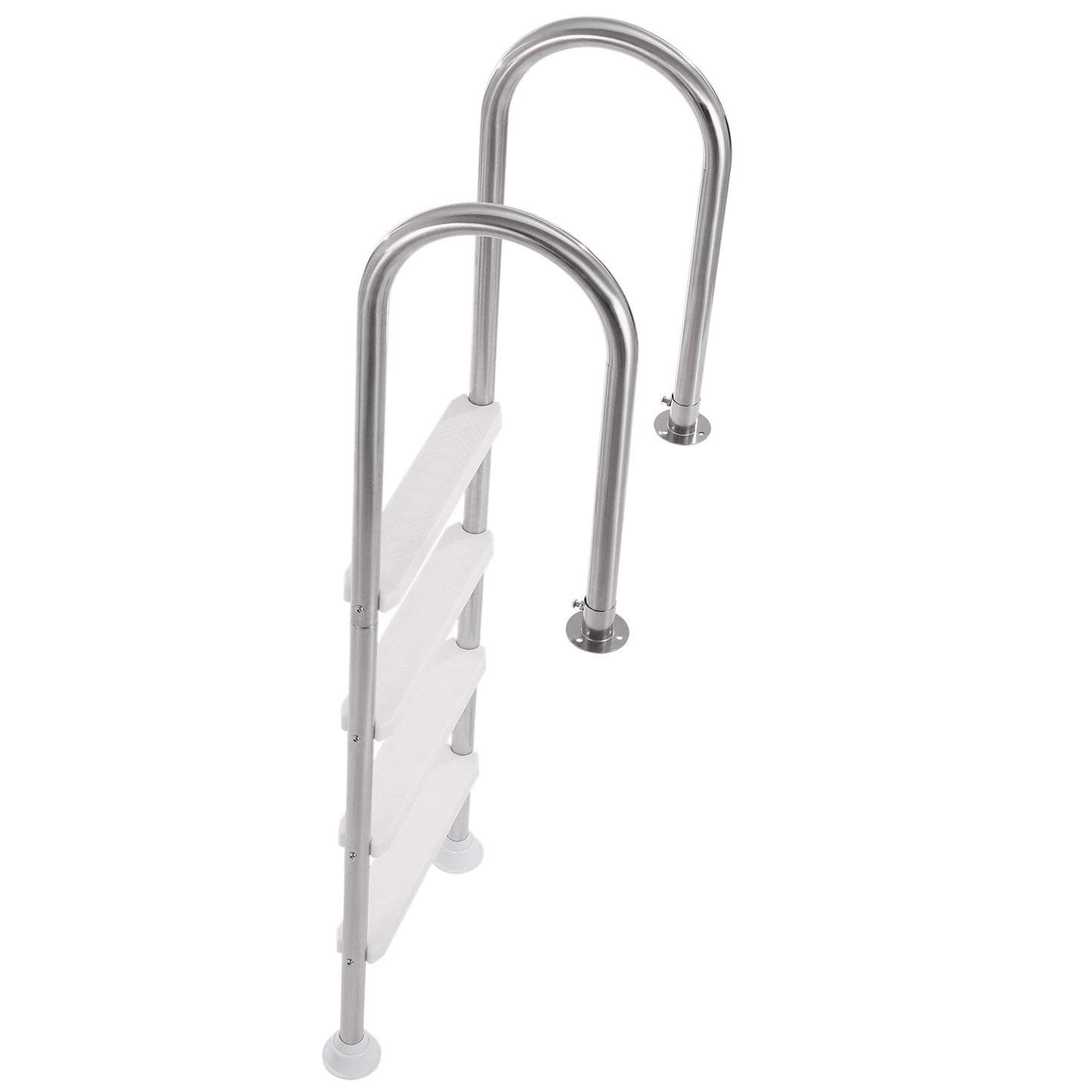 4-step stainless steel pool ladder with 2 handrails for 54 in deck pools