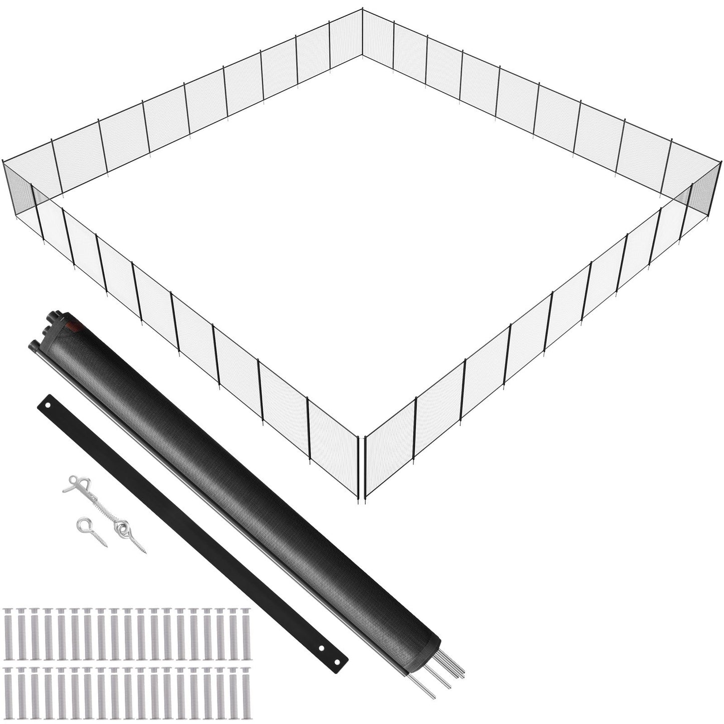 Pool Fence, 4 x 108 FT Pool Fence for Inground Pools, Removable Child Safety Pool Fence, Easy DIY Installation Pool Fence, 340 Gram Teslin PVC Pool Fence Mesh Protects Children and Pets