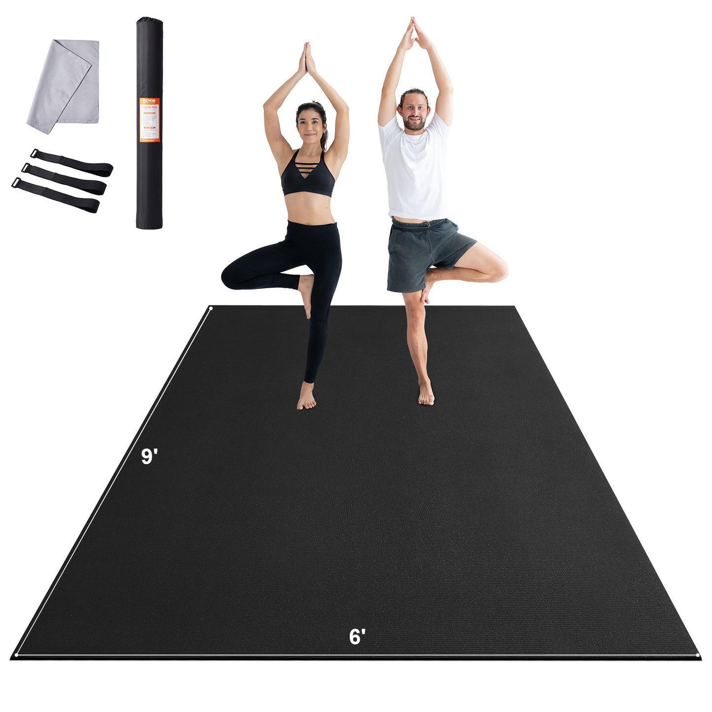 Träningsmatta Halkfri yogamatta Gym Fitness Pilate Träningsmatta (9x6ft)