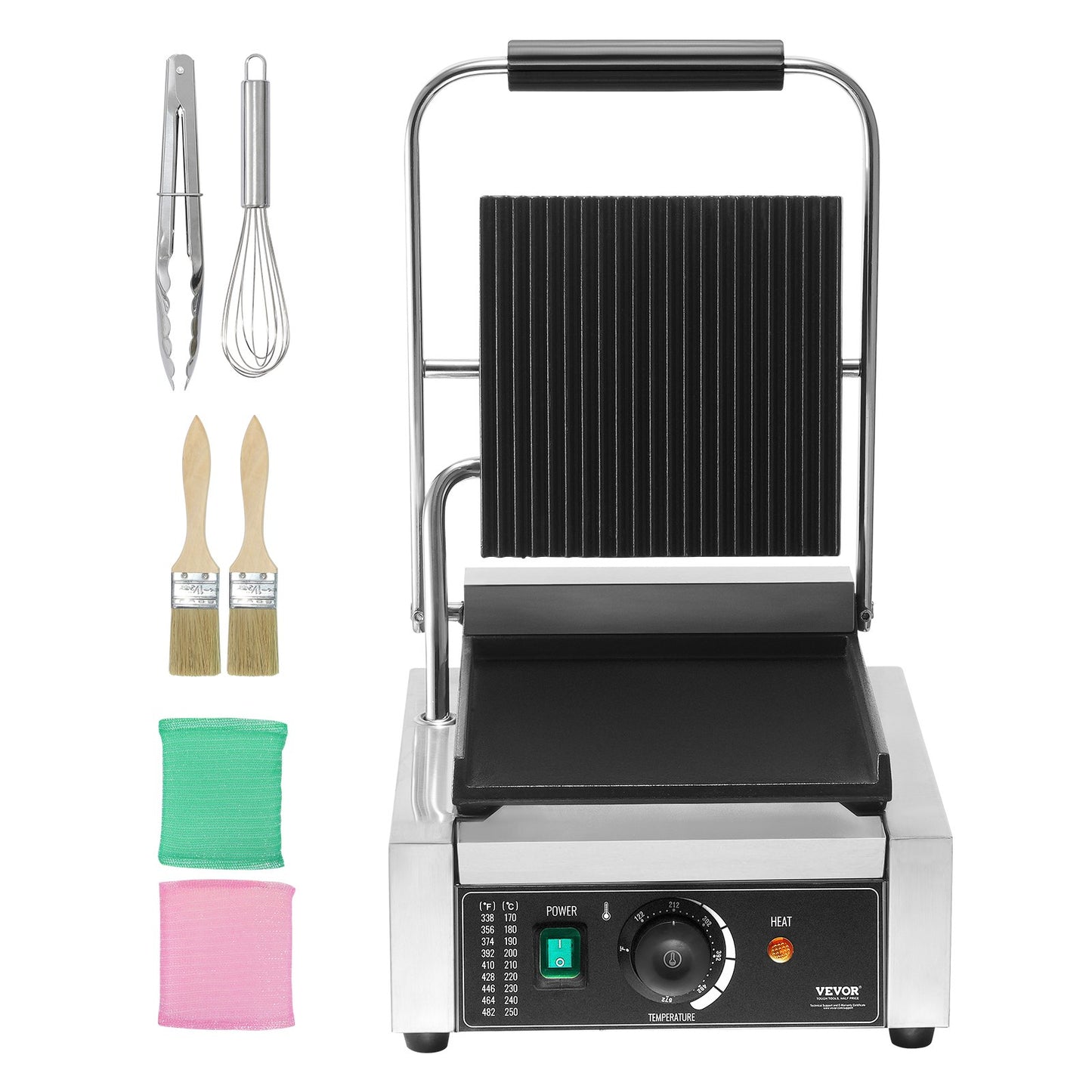 Commercial panini press grill Electric sandwich maker Grill plate 9"x9