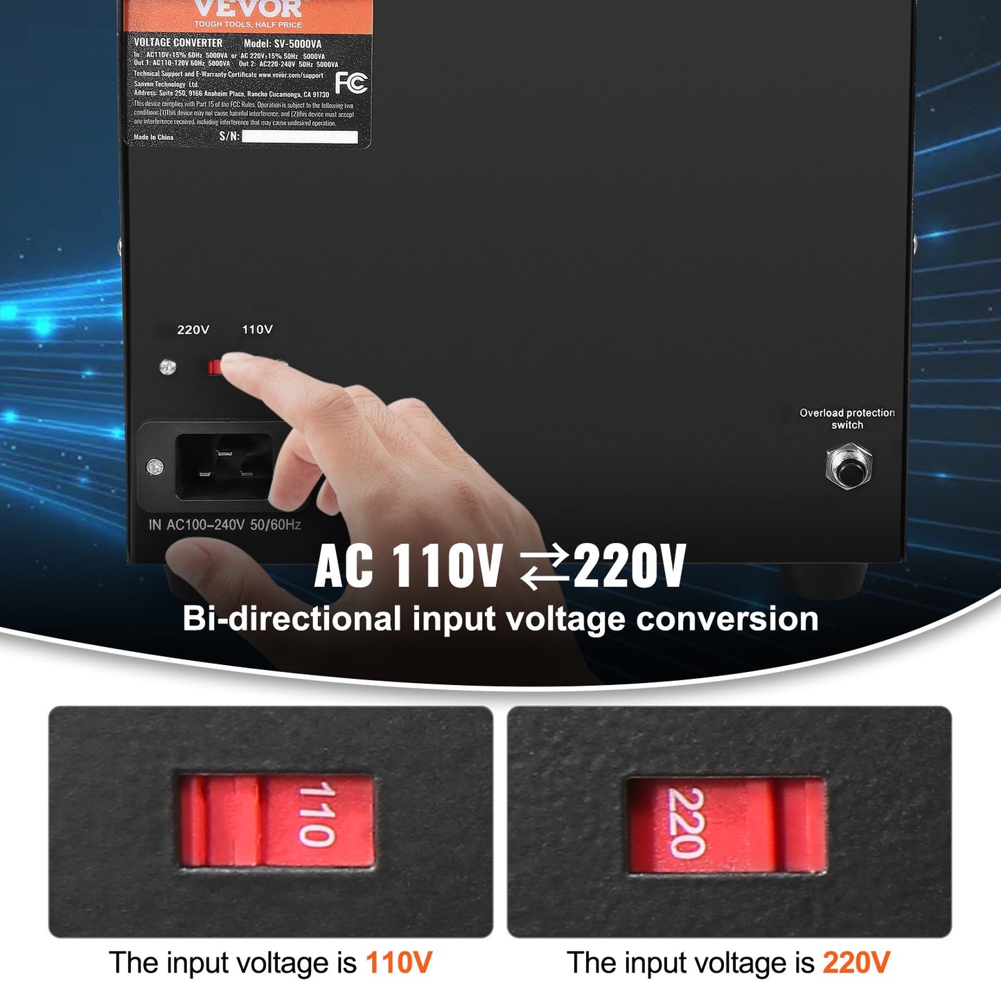 3000VA Spänningsomvandlare Transformator Step Up/Down 220V-110V /110V-220V CE