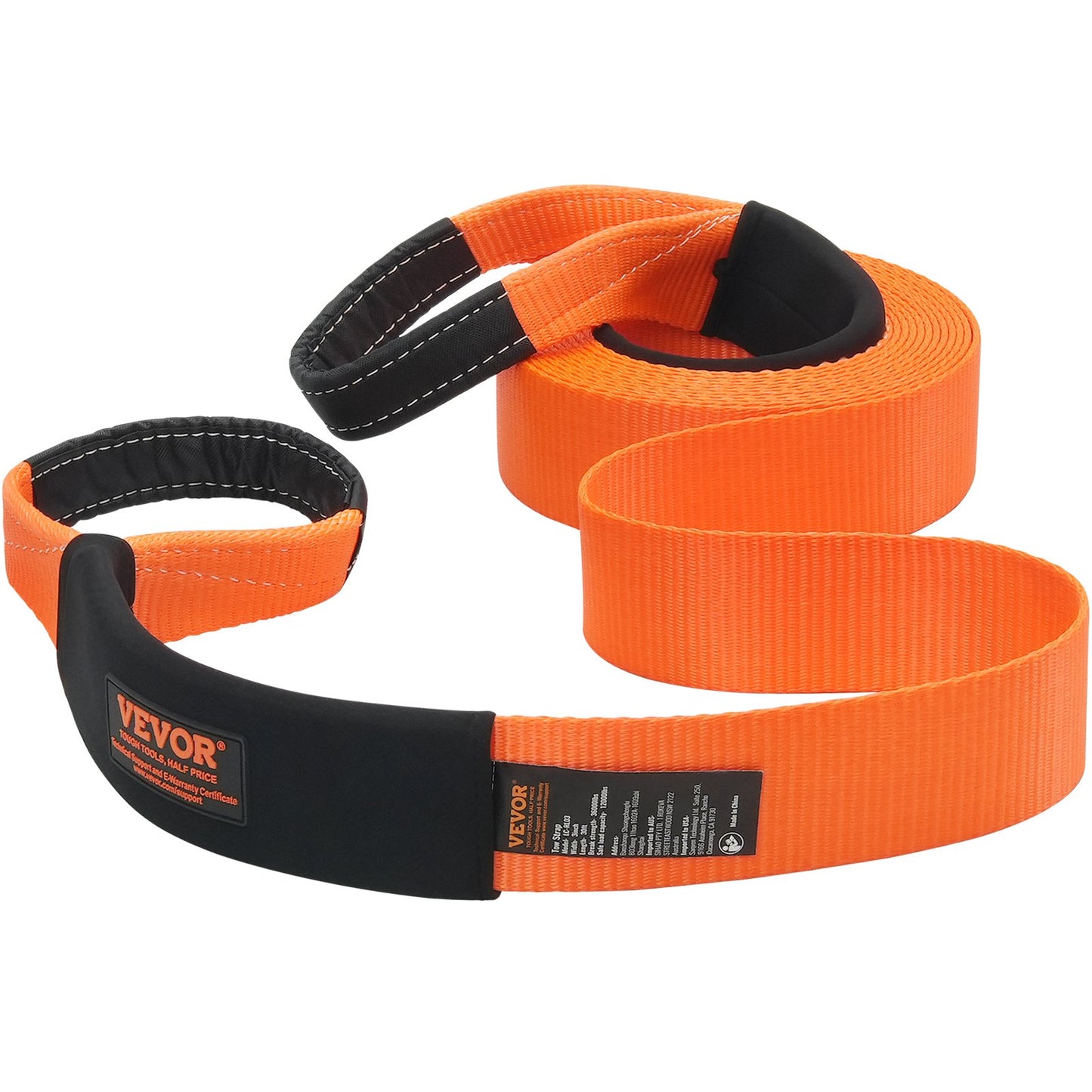 Polyester Heavy Duty Drag Strap Recovery Kit 3" x 30 ft (MBS-36 000 lbs) Vinschrem, Trippel förstärkt ögla, Snatch Strap + 2" Shackle Hitch Receiver + 3/4" D-Ring Shackles (2PCS) + förvaringsväska