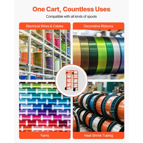 Wire reel rack with 11 bars for industrial electrical trade