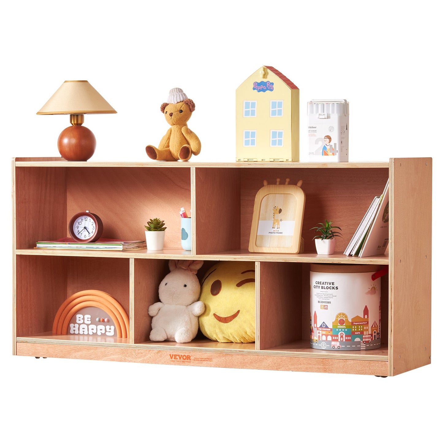 Förvaringshylla Brickskåp 5-sektion Cubby Storage 2-hylla för hemskola