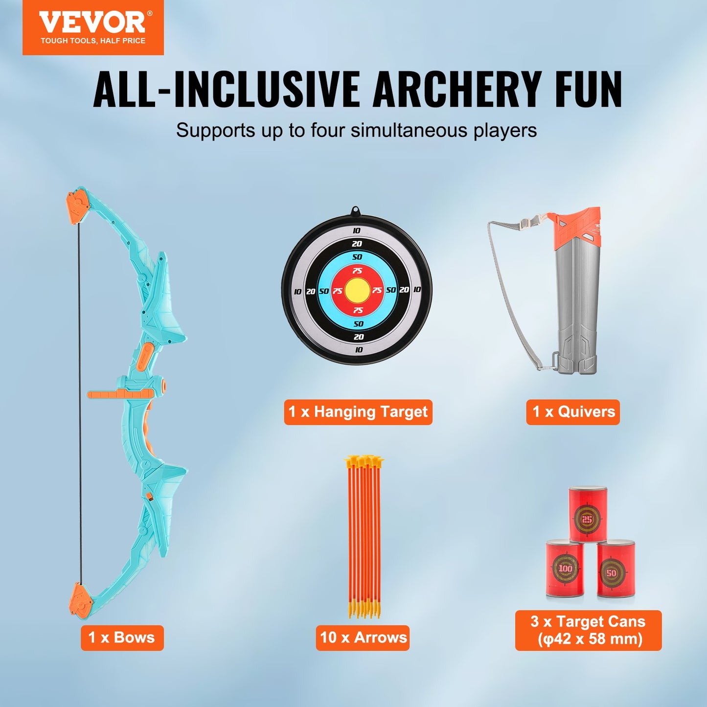Kids Arrow Set LED Light Up Outdoor Archery Kit Children 10 arrows