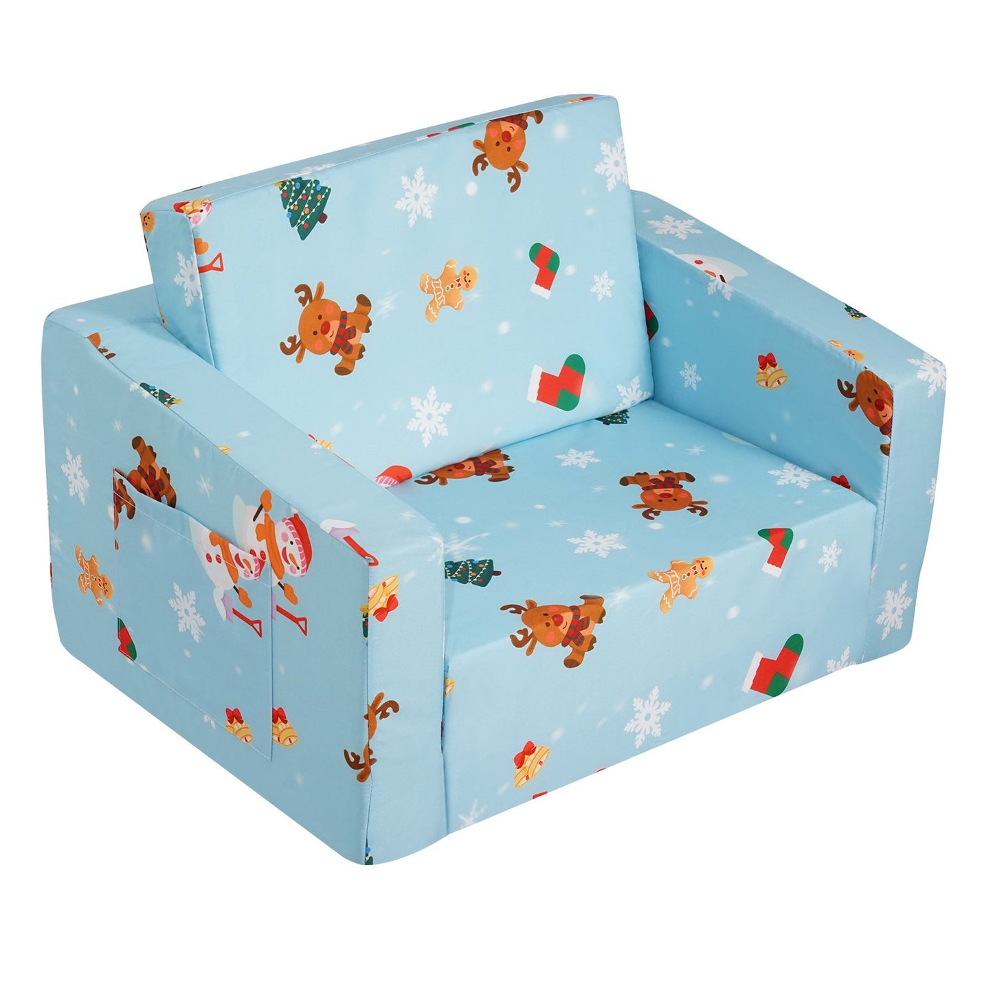 Babystol Hopfällbar 2-i-1 Baby Lounger Soffa Tecknad Barnsoffa Rosa