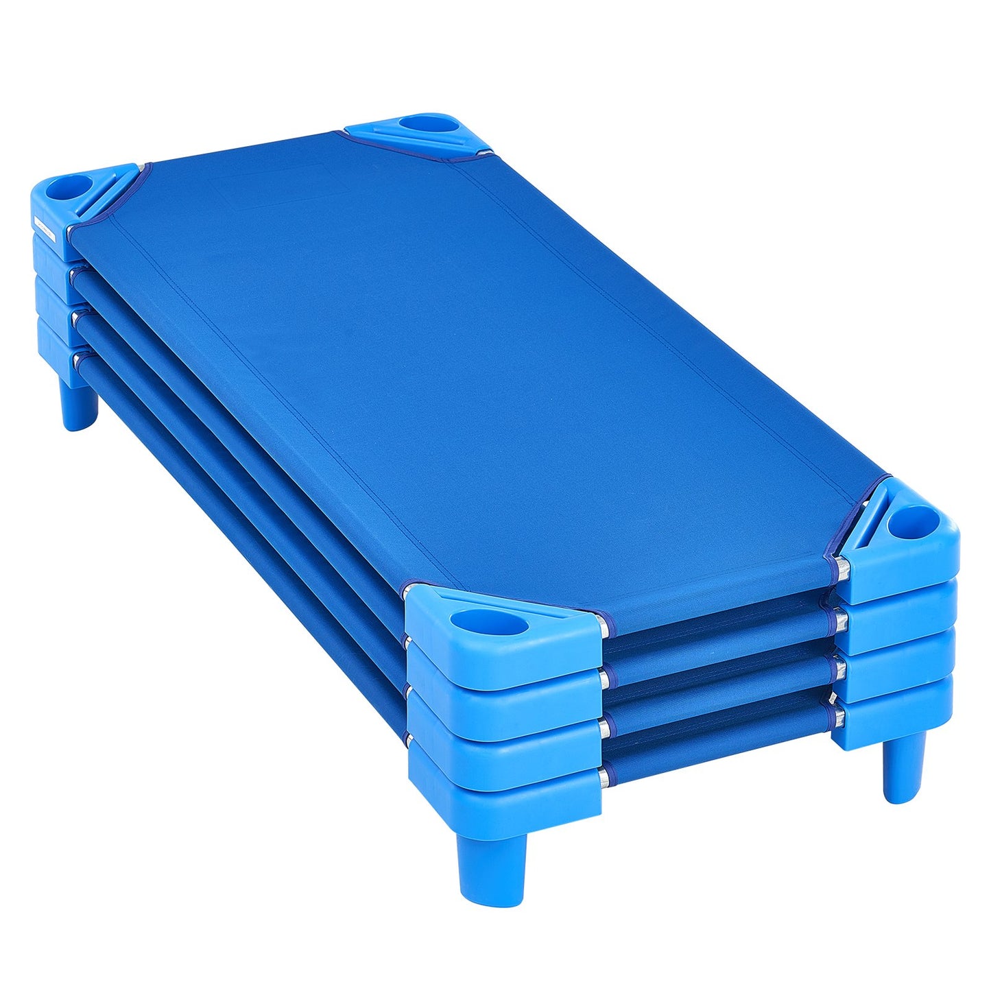 Stackable Crib 52" x 23" Nursery Beds for Kids Blue (Pack of 4)
