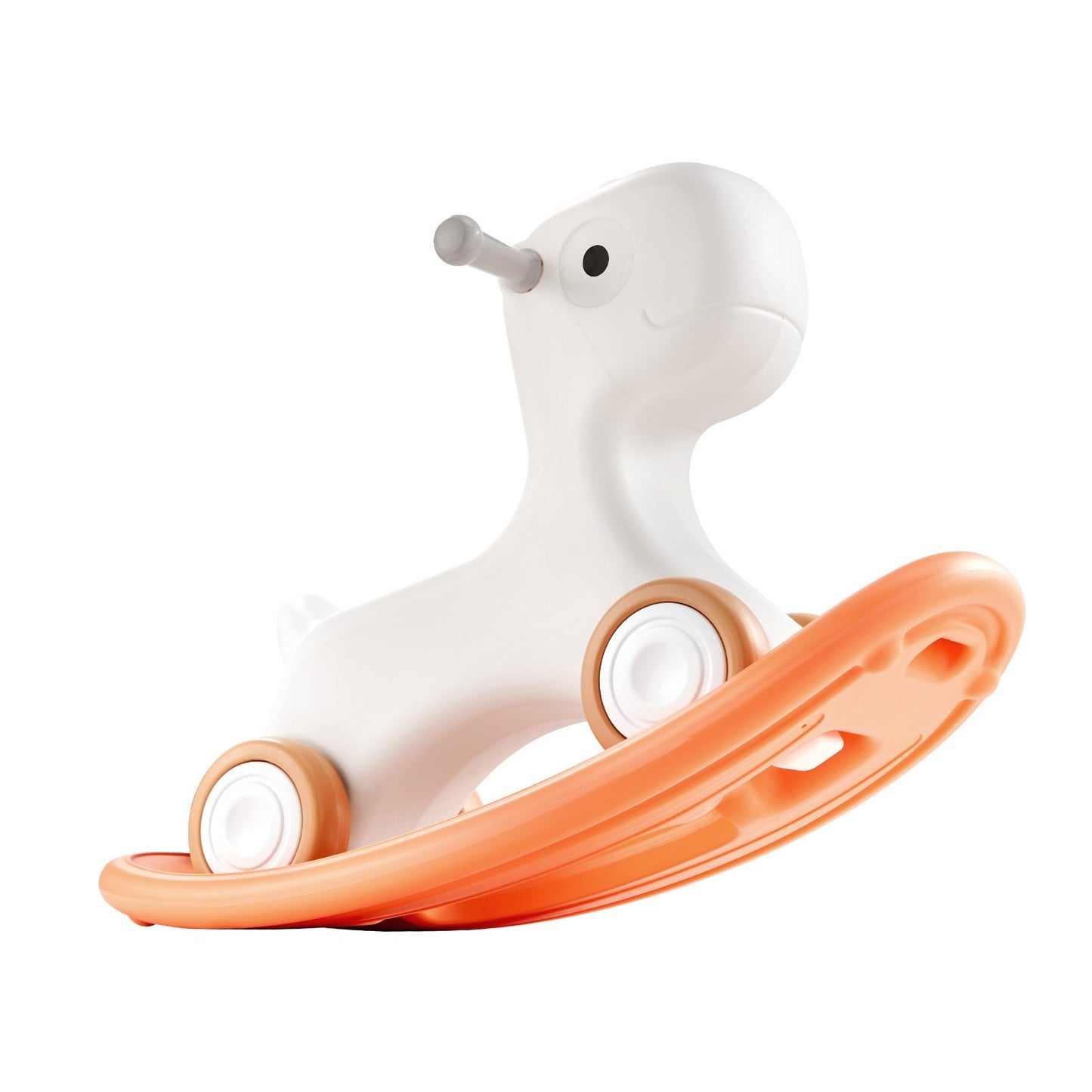 3 in 1 Rocking Horse for Toddlers 1-3 Years, Baby Rocking Horse with Removable Balance Board and 4 Smooth Wheels, Supports Up to 80 lbs HDPE Material Kids Ride on Toy, 40° Swing, Red