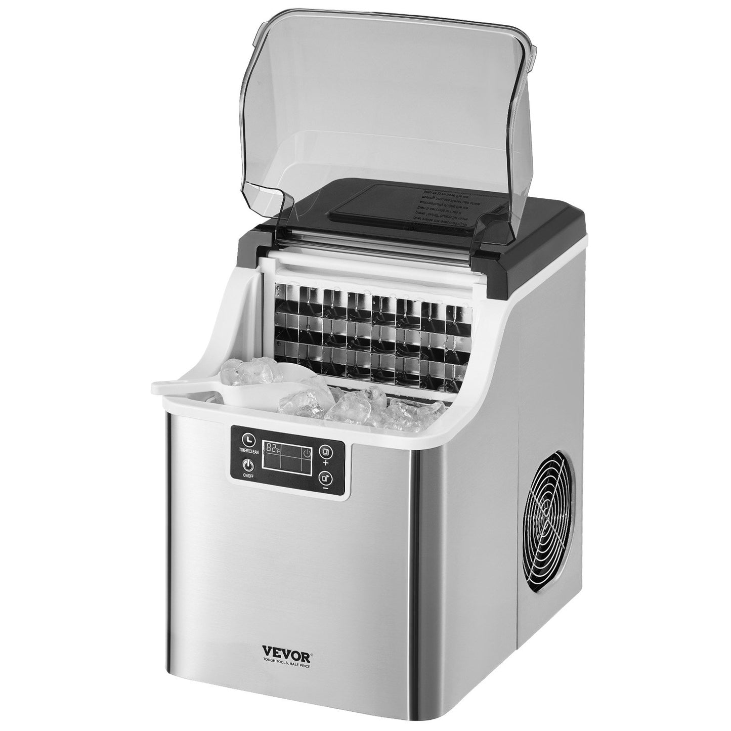 Portable Countertop Ice Maker 45lbs/24H Self-Cleaning with Bucket Basket