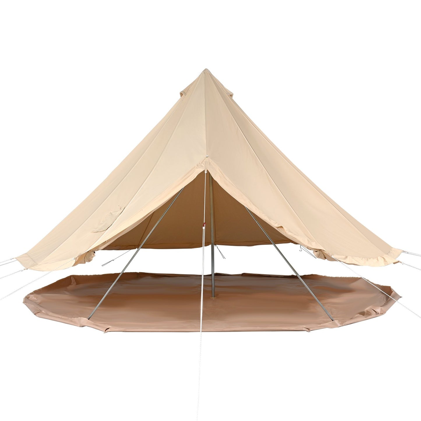 Canvas Bell tält, 4 säsonger 5 m/16,4 fot jurttält, canvas tält för camping med spisjack, andningsbart tält rymmer upp till 8 personer, familjecamping utomhusjaktfest