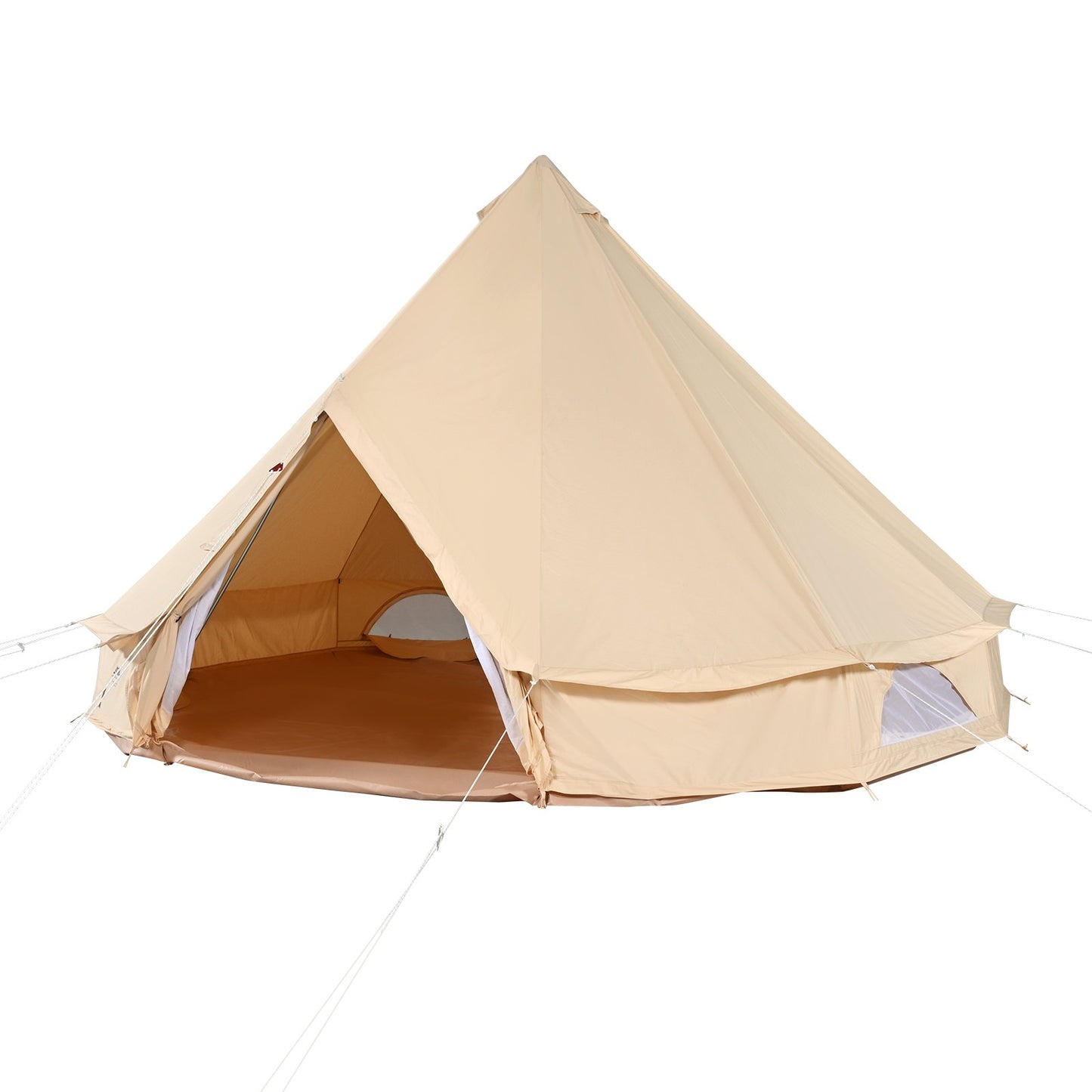 Canvas Bell tält, 4 säsonger 5 m/16,4 fot jurttält, canvas tält för camping med spisjack, andningsbart tält rymmer upp till 8 personer, familjecamping utomhusjaktfest
