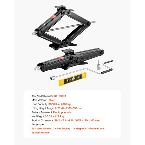 Husbilssaxdomkrafter 9000lbs 23,4 tum Husbilsstabilisator Nivellerande saxdomkrafter 2-set | EU