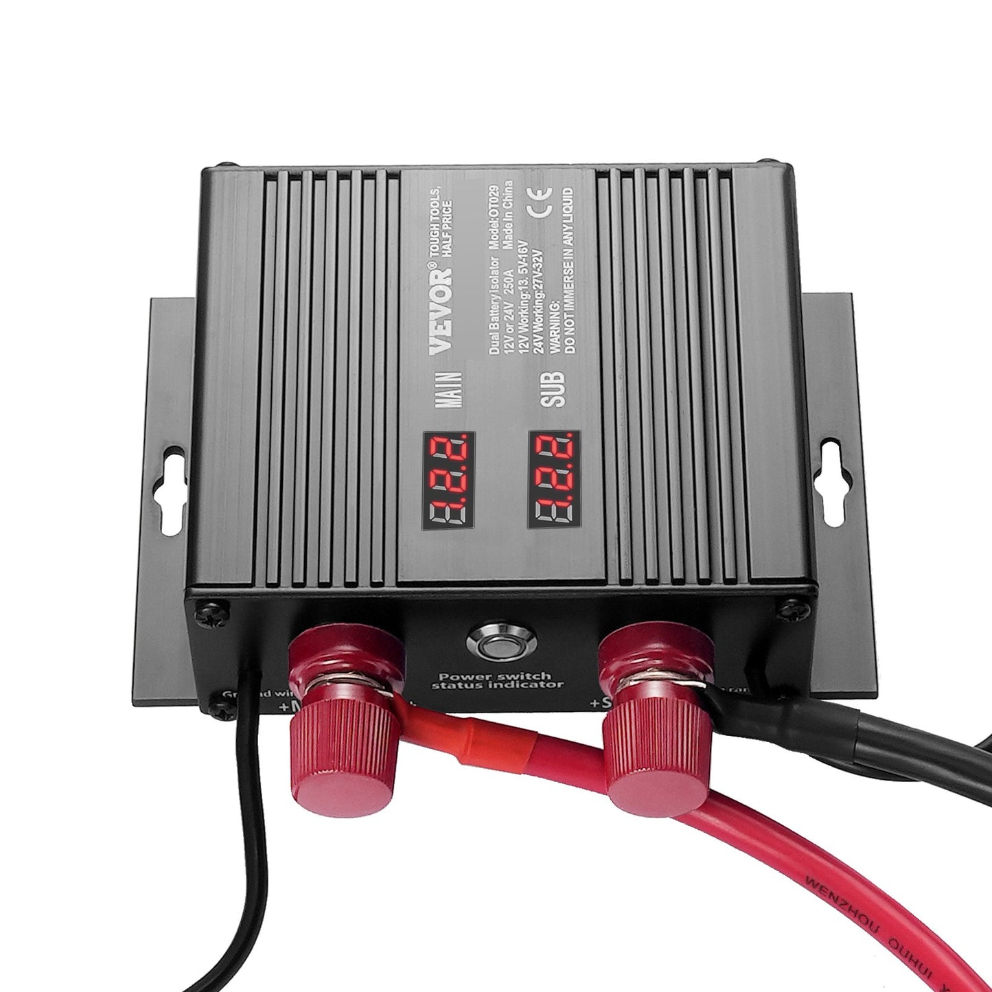 Dual Battery Smart Isolator 12V/24V 250 Amp Spänningskänslig Realy LCD