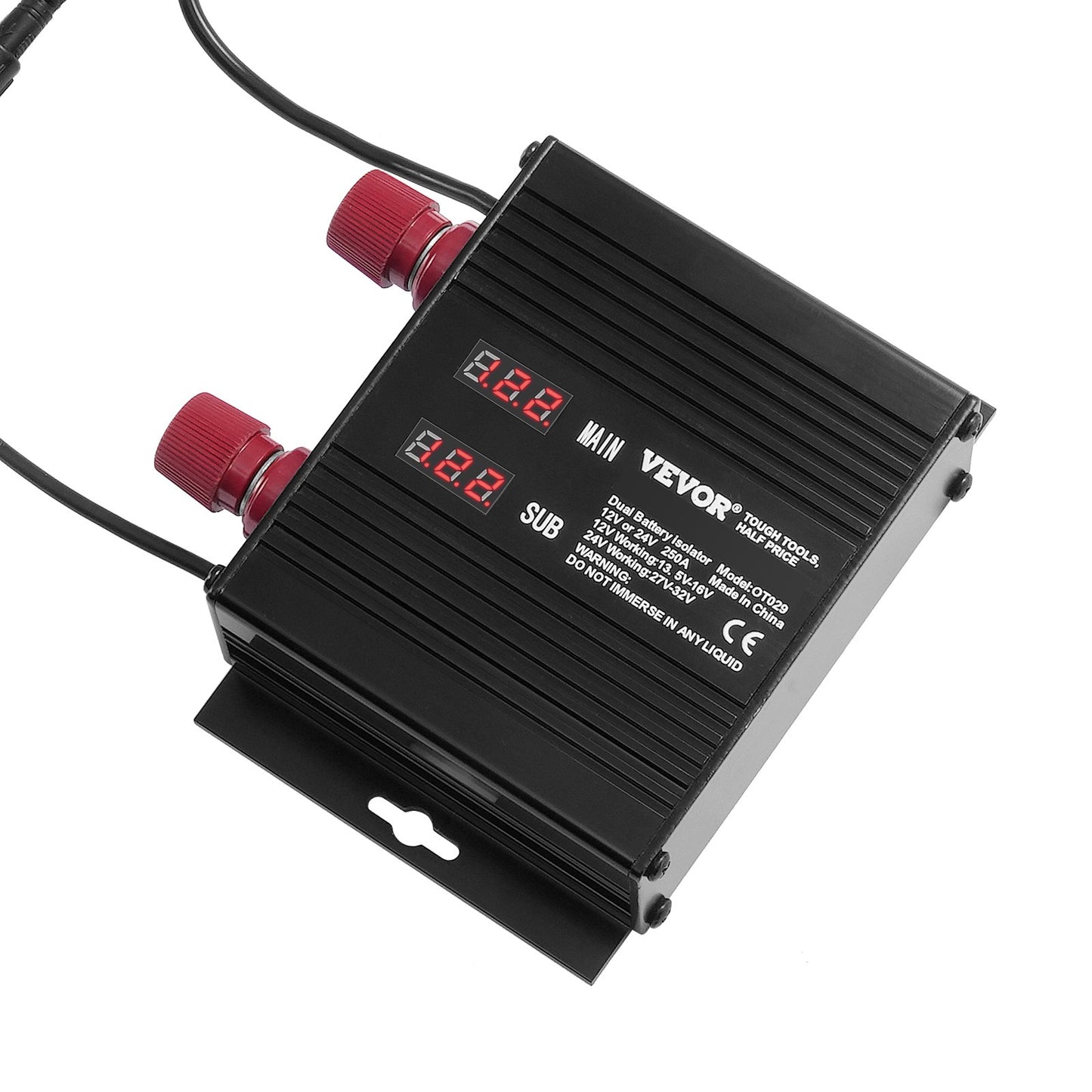 Dual Battery Smart Isolator 12V/24V 250 Amp Spänningskänslig Realy LCD