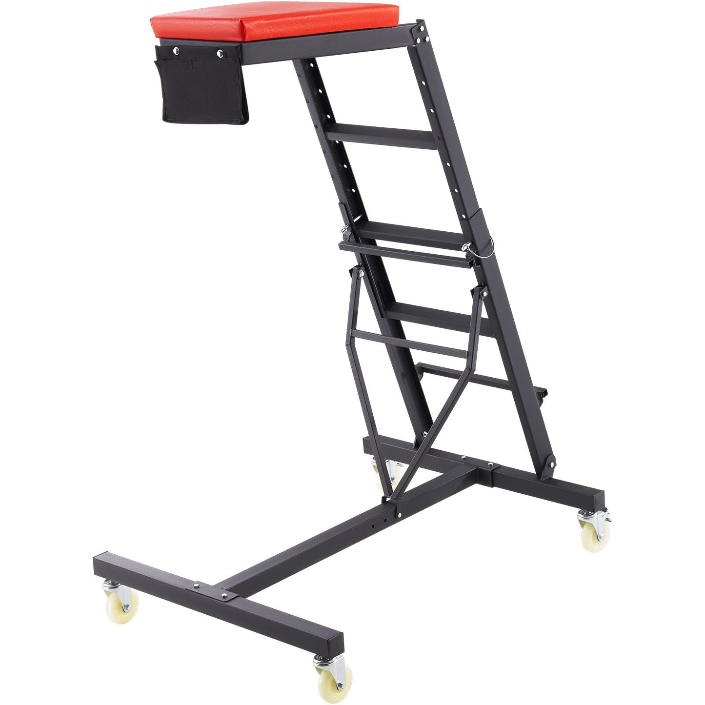 Rollbrett für Autos, mit einstellbarer Höhe von 126 bis 190 cm, 181 kg Tragkraft, hohes Rollbrett, 4 Lenkrollen, robustes, faltbares Rollbrett für Autoreparatur und -wartung