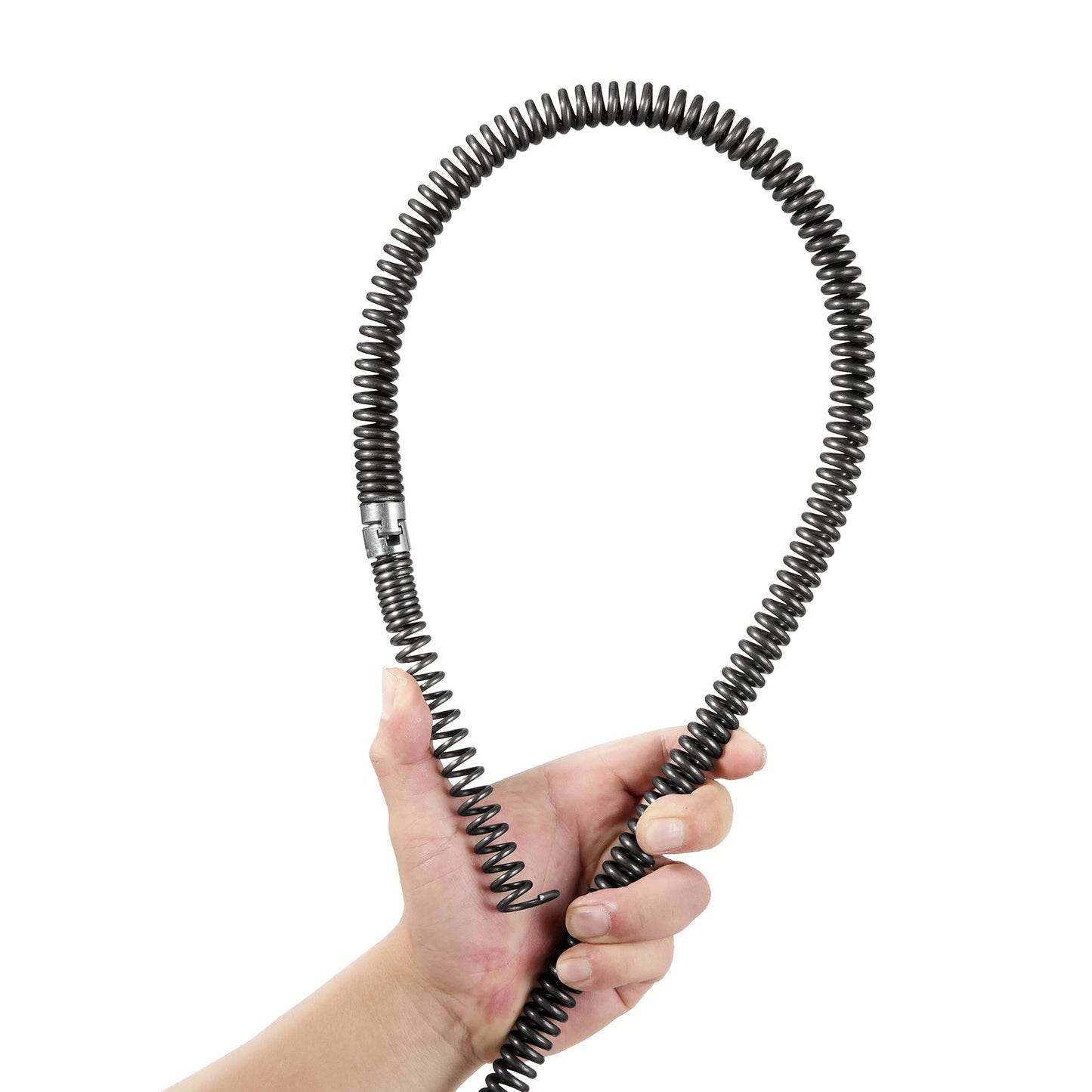 Sectional Drain Cleaning Cable 66FTx5/8In & 7 Cutters for 0.8"-3.9" Pipe