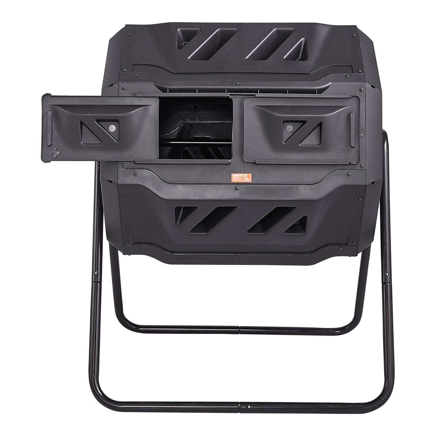 Compost Bin, 43-Gal Double Chamber Composting Bin, Large Tumbling Rotating Compost with 2 Sliding Doors and Steel Frame, BPA-Free Compost Bin for Garden, Kitchen, Yard, Outdoor