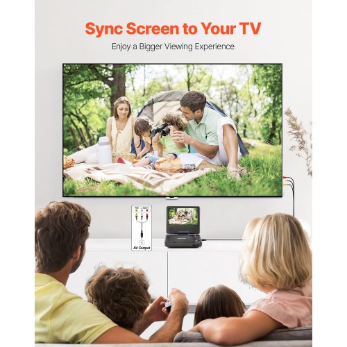 Bärbar DVD-spelare 178 mm Vridbar Skärm 4 Timmars Inbyggt Batteri